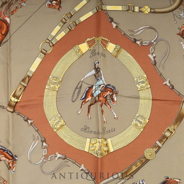 エルメス スカーフ カレ90 大草原 SILK100%