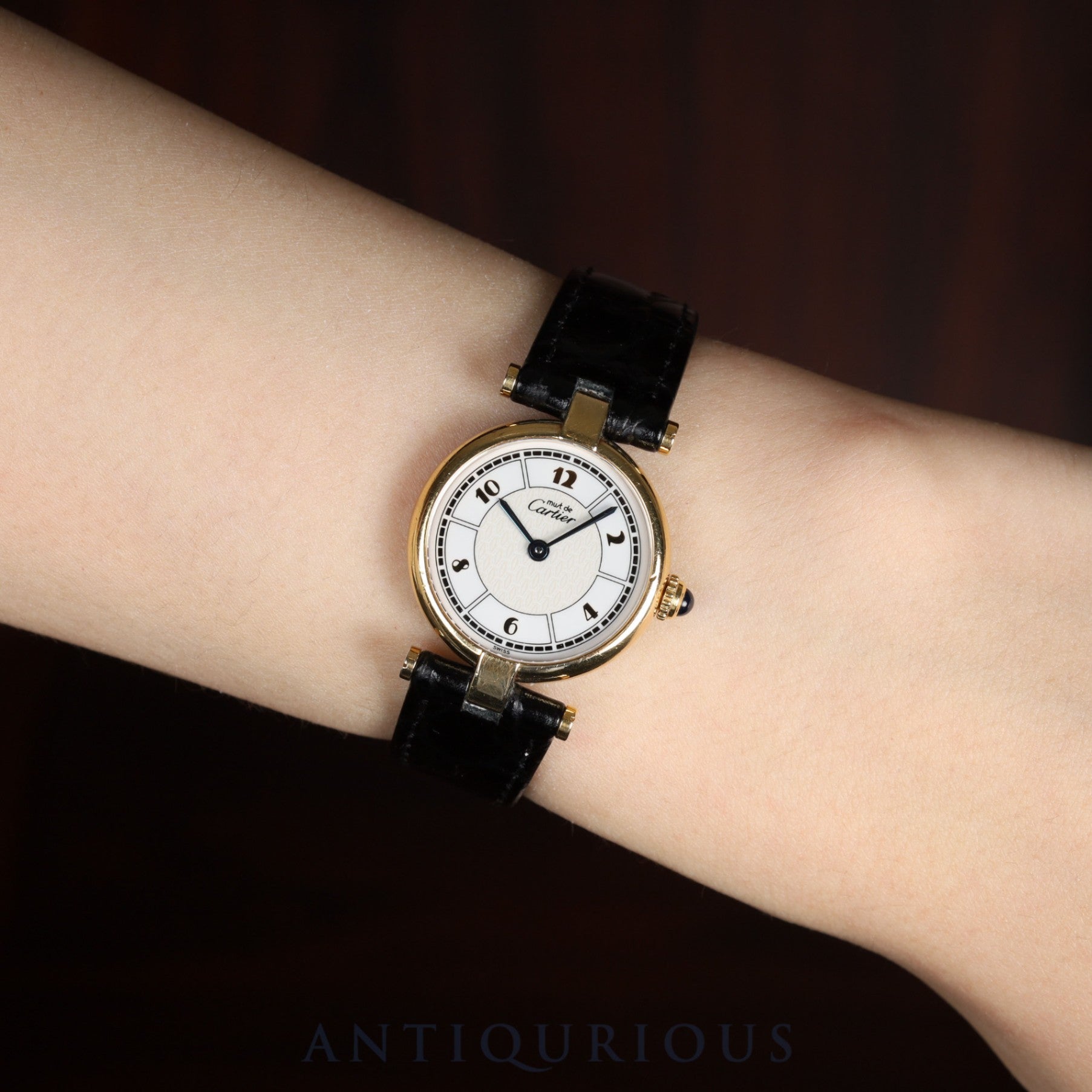 Cartier Must Vendôme VLC SM 1851 Quartz Cal. 690 SV925 Leather Genuine Buckle (GP) Arabic CC Dial Box Warranty (1998) Overhauled