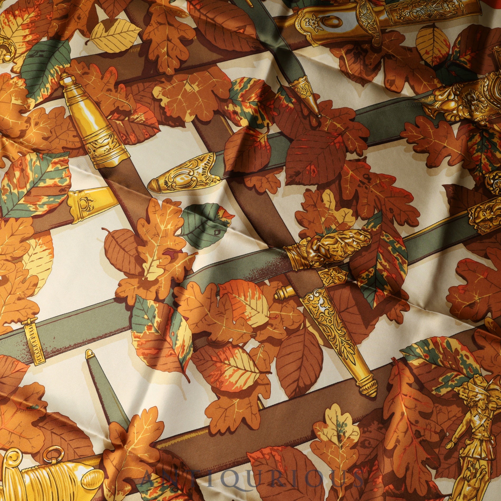 エルメス スカーフ カレ90 力強く SILK100% 箱