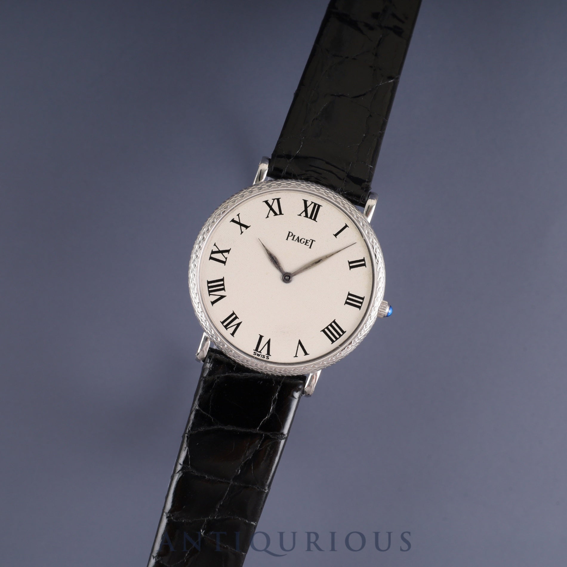 Piaget Round 9026 Manual Winding Cal.9P1 750 Leather Strap with Genuine Buckle (750) White Roman Dial 30mm Box Case Dust Bag Overhauled