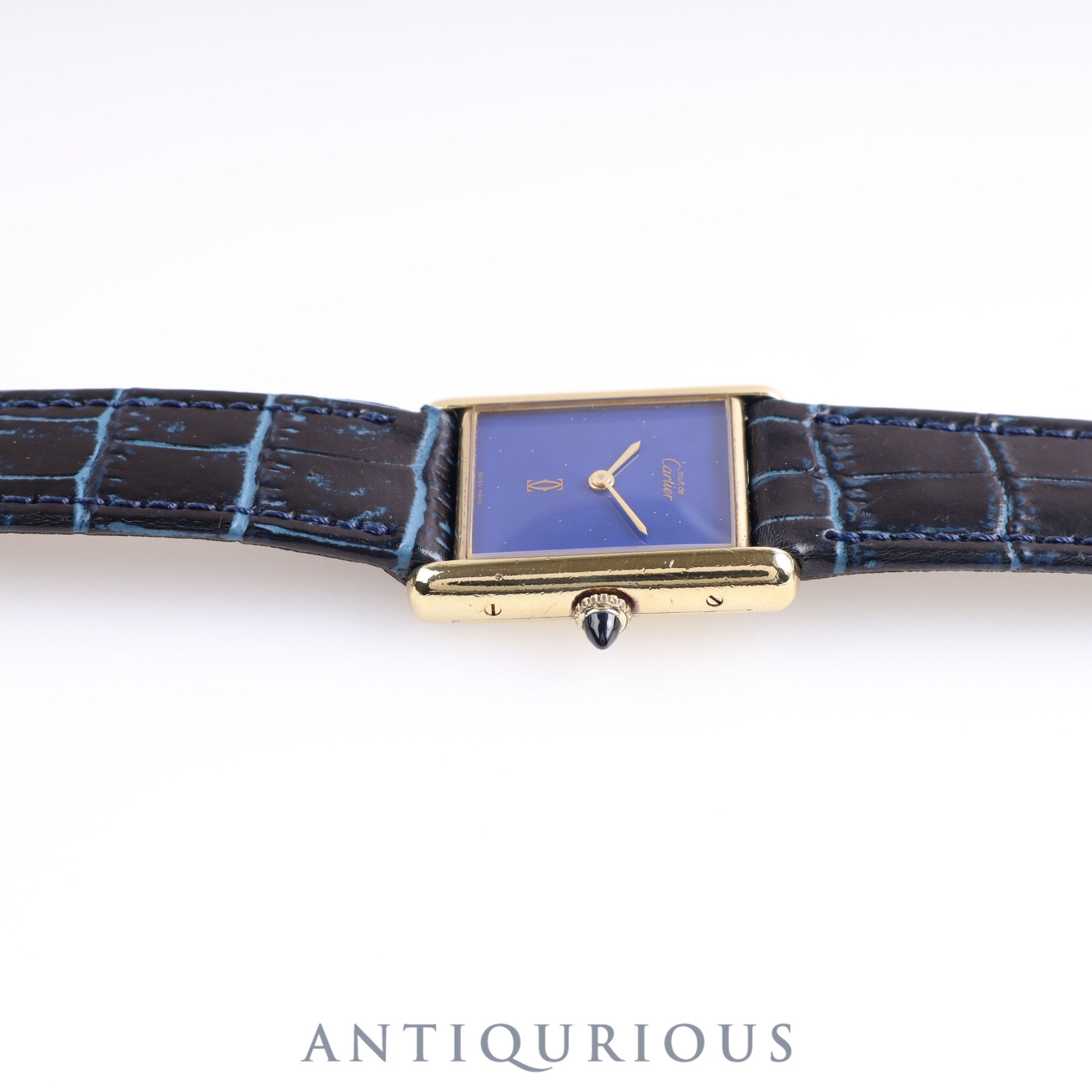 Cartier Must Tank LM Manual Winding SV925 Lapis Lazuli Dial Box Cartier Boutique Complete Service