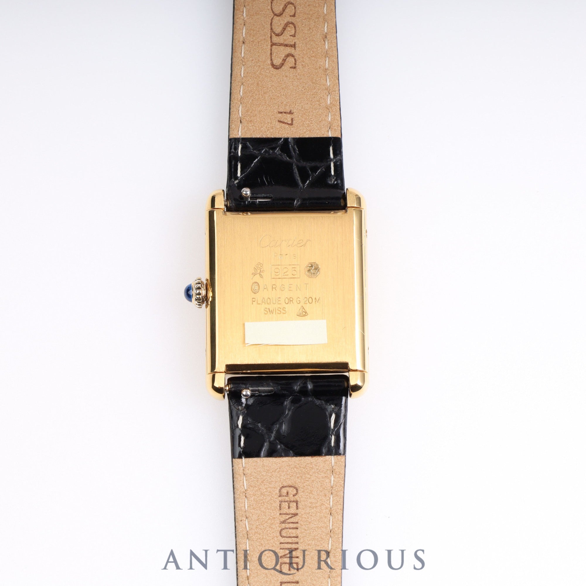 Cartier Must Tank LM Manual Winding Black Roman Dial