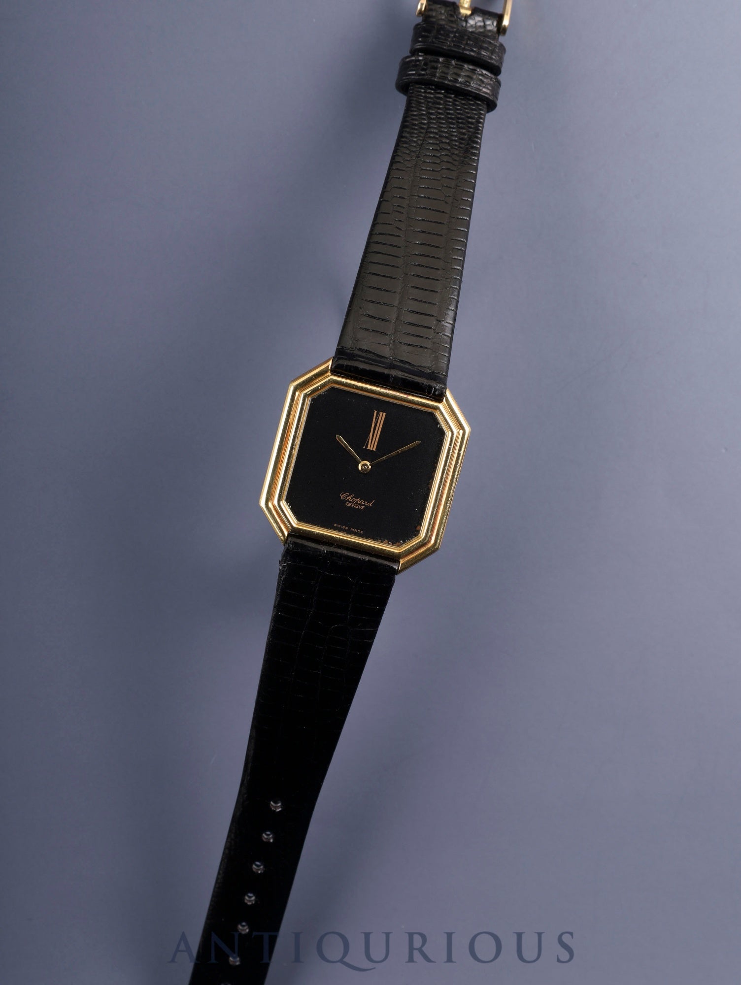 ショパール L.U.C U2130 手巻き Cal.895 AU750 革 社外尾錠(GP) オニキス文字盤 冊子 保証書(1979年)保証登録カード 純正革ベルト オーバーホール済み