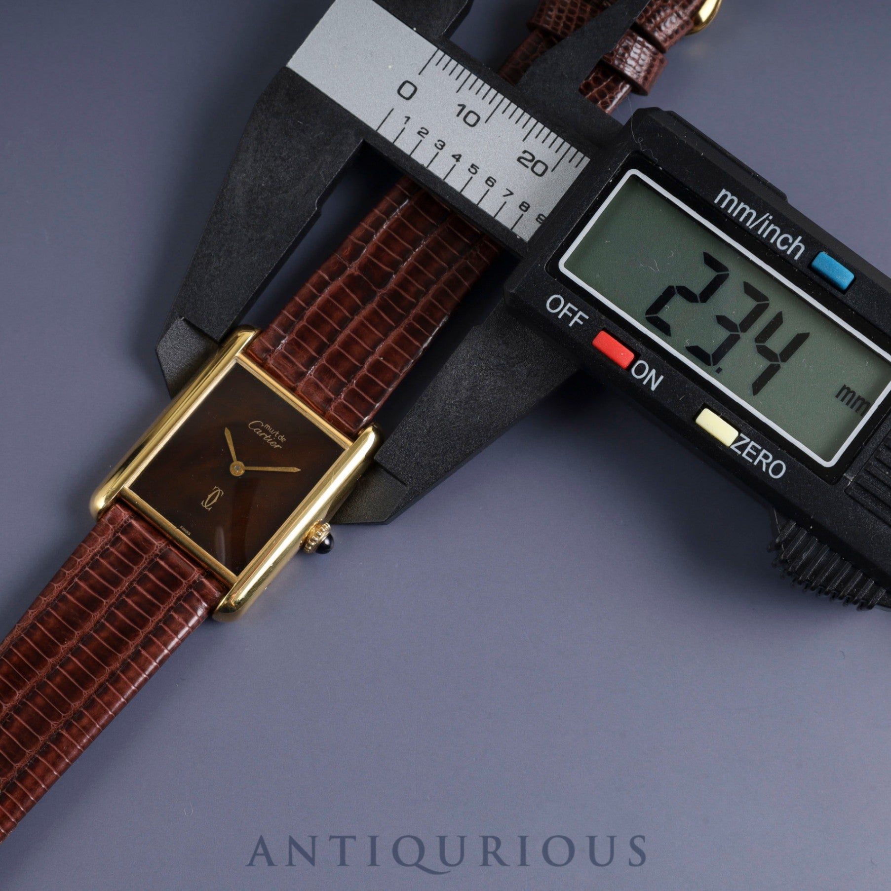 Cartier Must Tank LM Manual winding Cal.78-1 SV925 Leather Genuine buckle (GP) Mahogany dial Overhauled