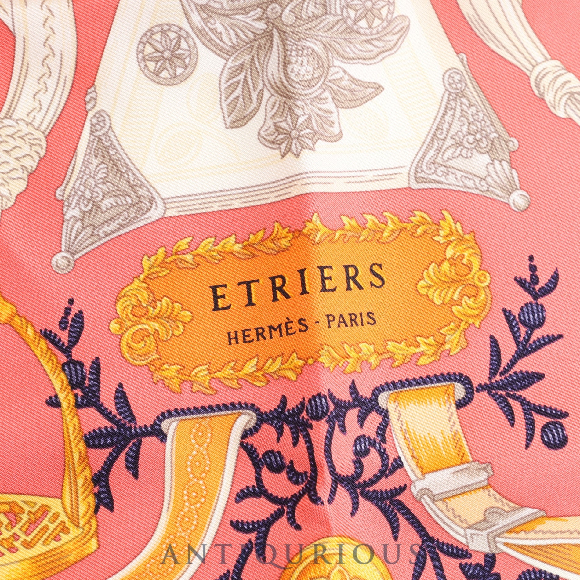 エルメス スカーフ カレ45 ETRIERS 鎖 SILK100% 箱