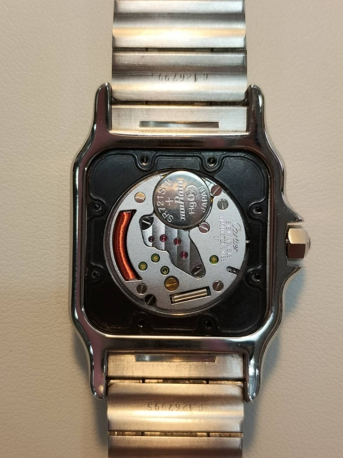 カルティエ サントス ガルベ LM W20018D6 / 987901 クォーツ Cal.87 SS SS ホワイトローマン文字盤 オーバーホール済み