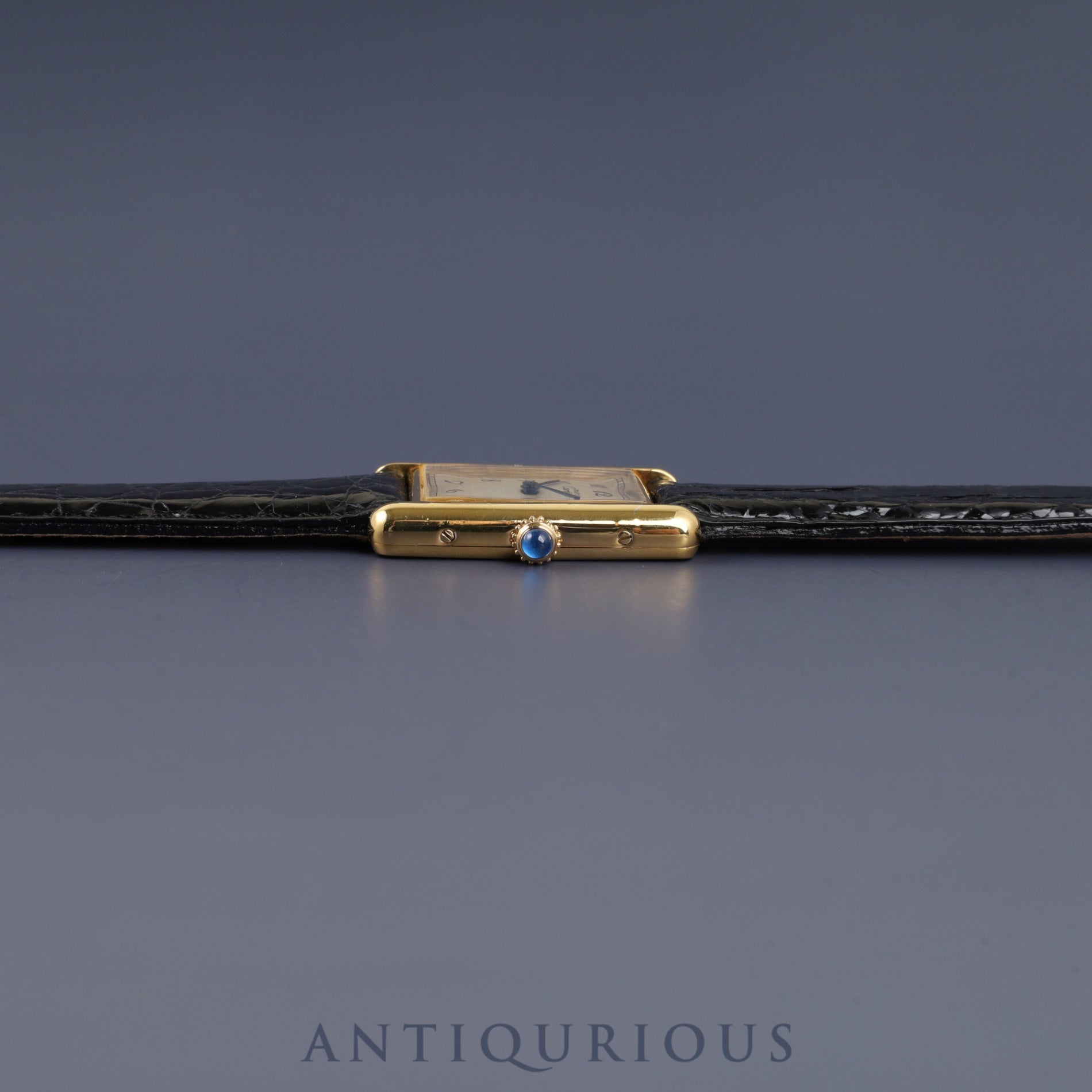 Cartier Must Tank LM 590005 Quartz Caliber 90 SV925 Leather Strap with Genuine GP Buckle, Arabic Dial, Overhauled