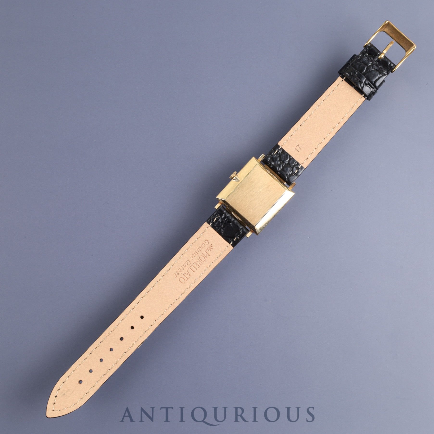 ロンジン タキシードウォッチ 手巻き Cal.528 14KT 革 ブラック文字盤 25.5×25.5mm 1950年代 オーバーホール済み