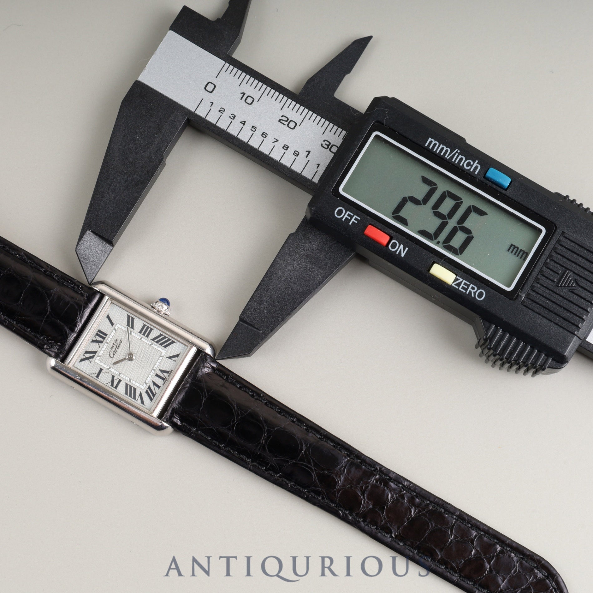 Cartier Must Tank MM 2416 Quartz Cal.057 SV925 Leather Genuine D Buckle (SS) Silver Roman Dial Overhauled