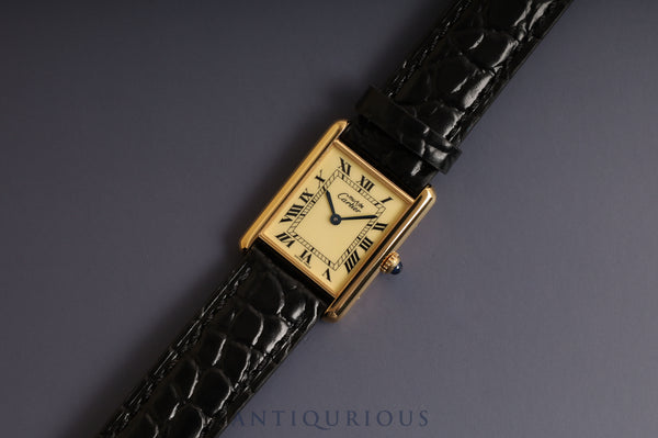 Cartier Must Tank LM QZ Ivory Roman Dial 590005 Fully Serviced