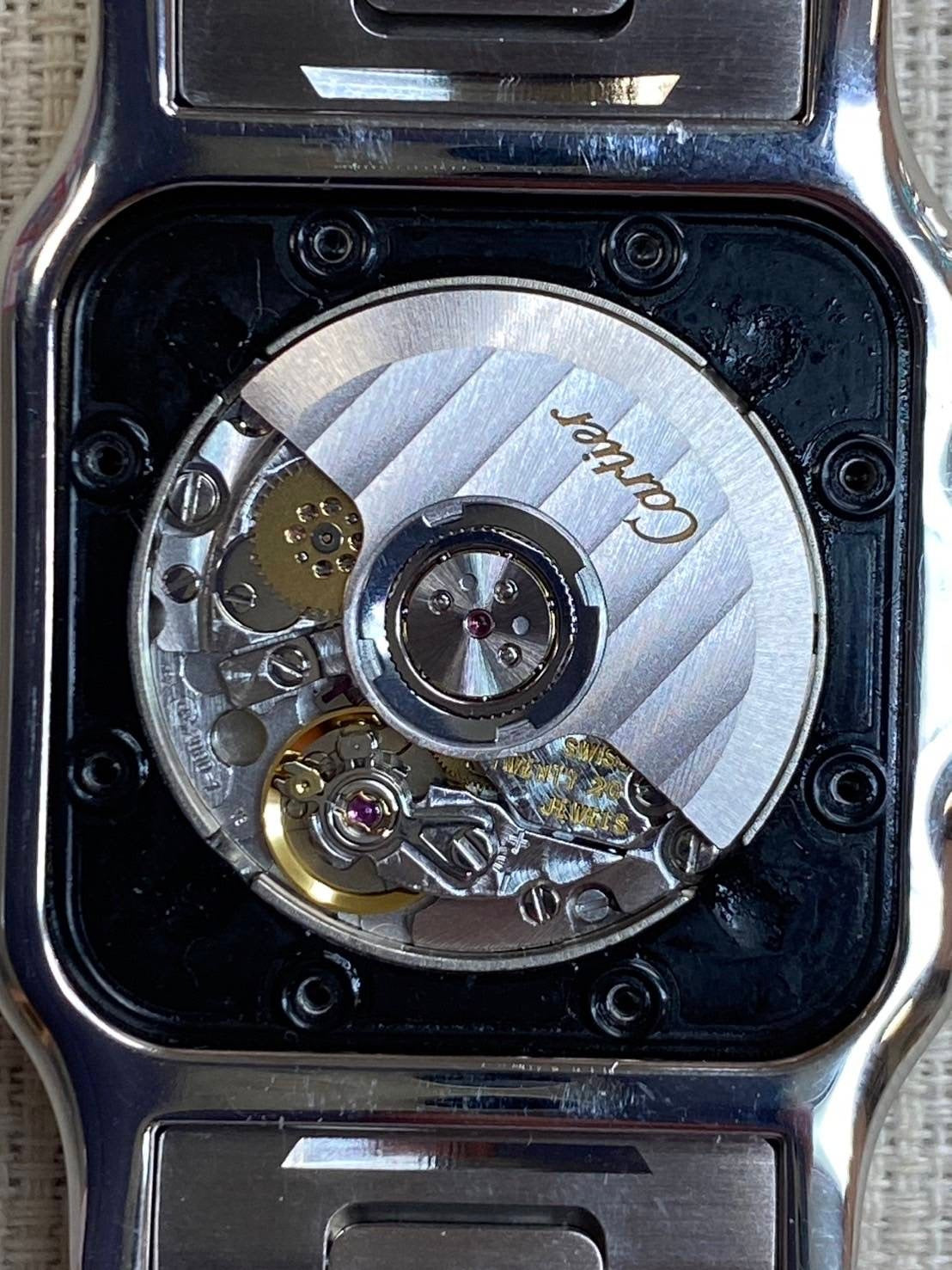 カルティエ サントスガルベLM W20058C4 / 2319 自動巻き SS/YG SS/YG アイボリーギョーシェ文字盤 オーバーホール済み