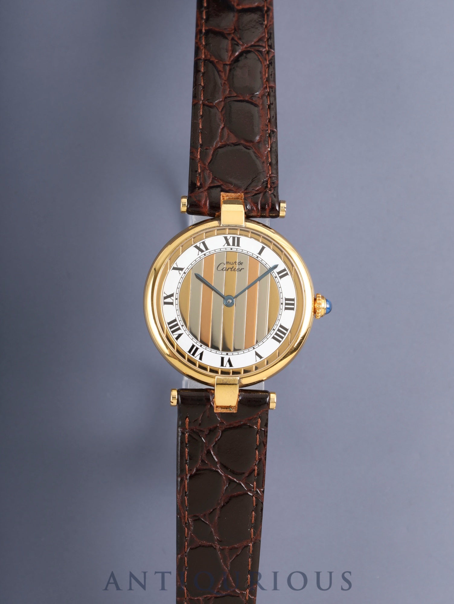 カルティエ マスト ヴァンドーム VLC LM 590003 クォーツ Cal.90 SV925 革 純正ピンバックル(GP) フロントトリニティ文字盤(SWISS表記) オーバーホール済み