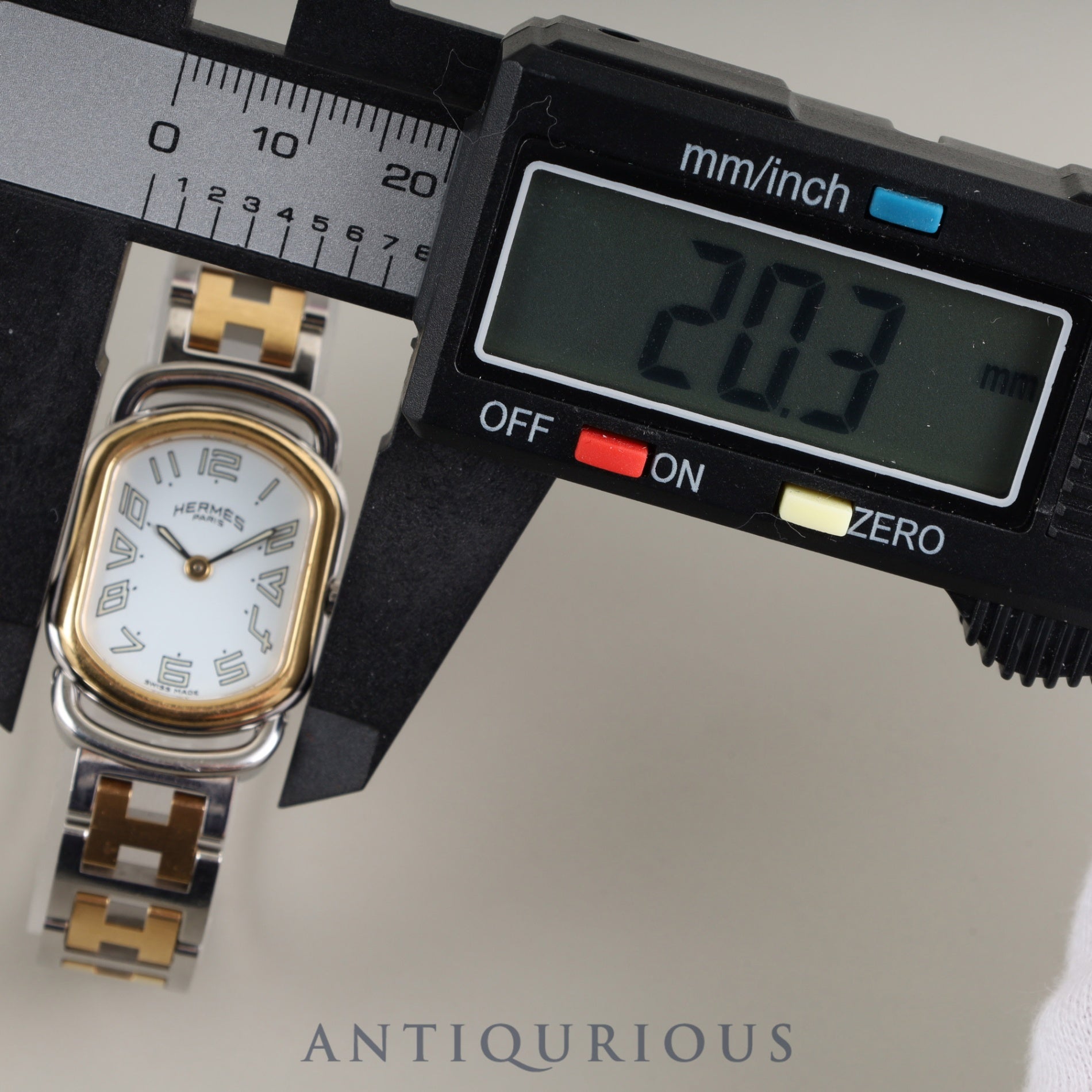 Hermes Rally RA1.220 Quartz Cal.976.001 SS/GP SS/GP White Dial Overhauled