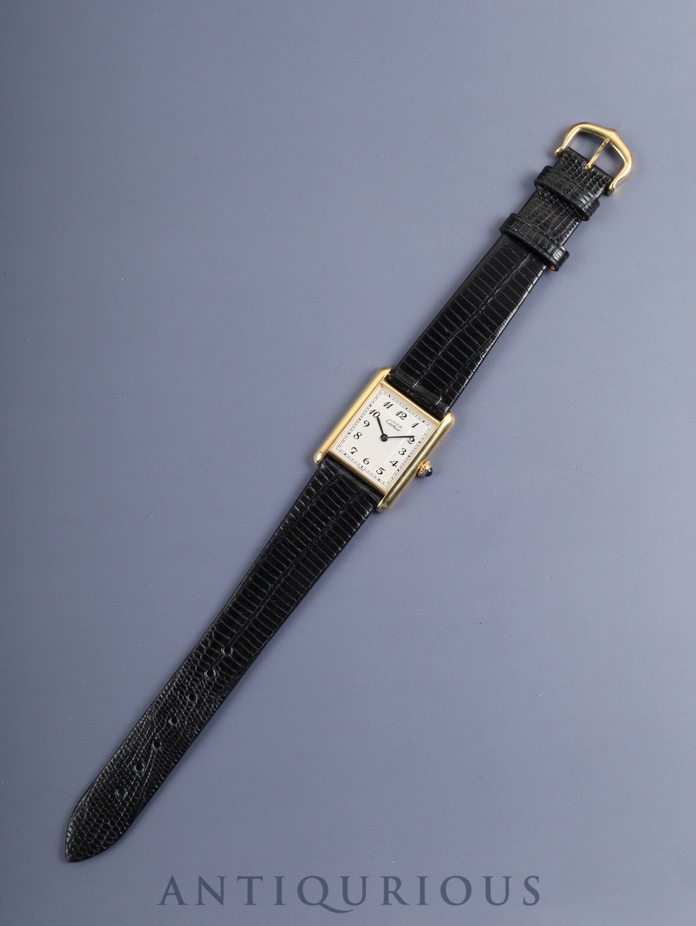 Cartier Must Tank LM 590005 Quartz Cal.690 SV925 Leather Genuine Pin Buckle (GP) Arabic Dial (SWISS marking) Overhauled Polished