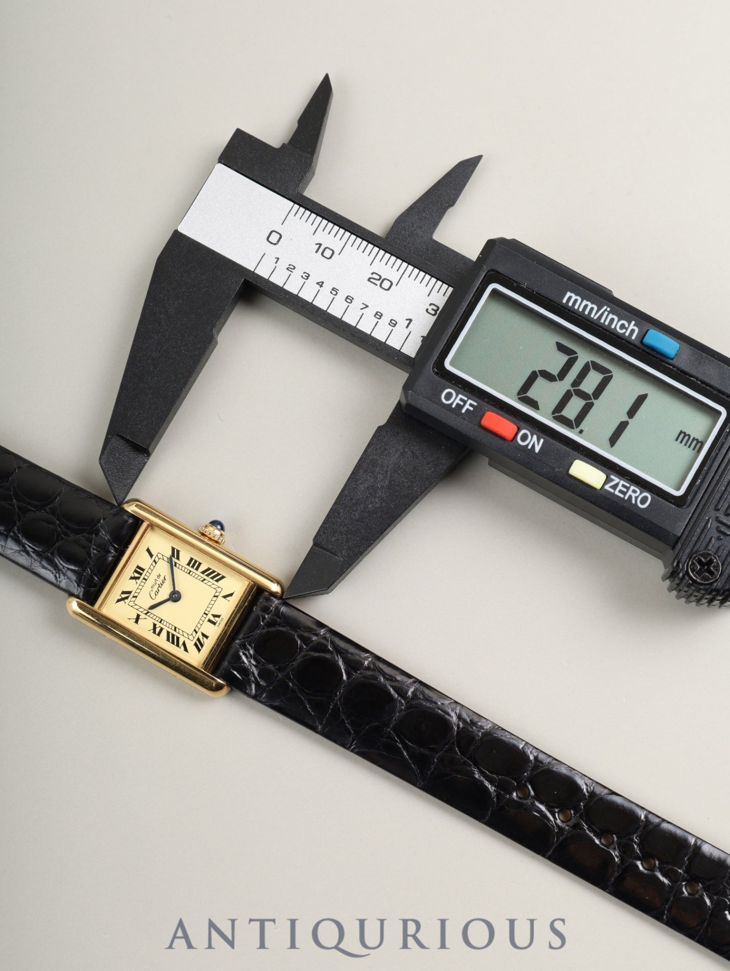 カルティエ マストタンク SM 5057001 クォーツ Cal.057 SV925 革 純正尾錠(GP)アイボリー文字盤(SWISS表記)箱 冊子 保証書(1995年/H7)オーバーホール済み