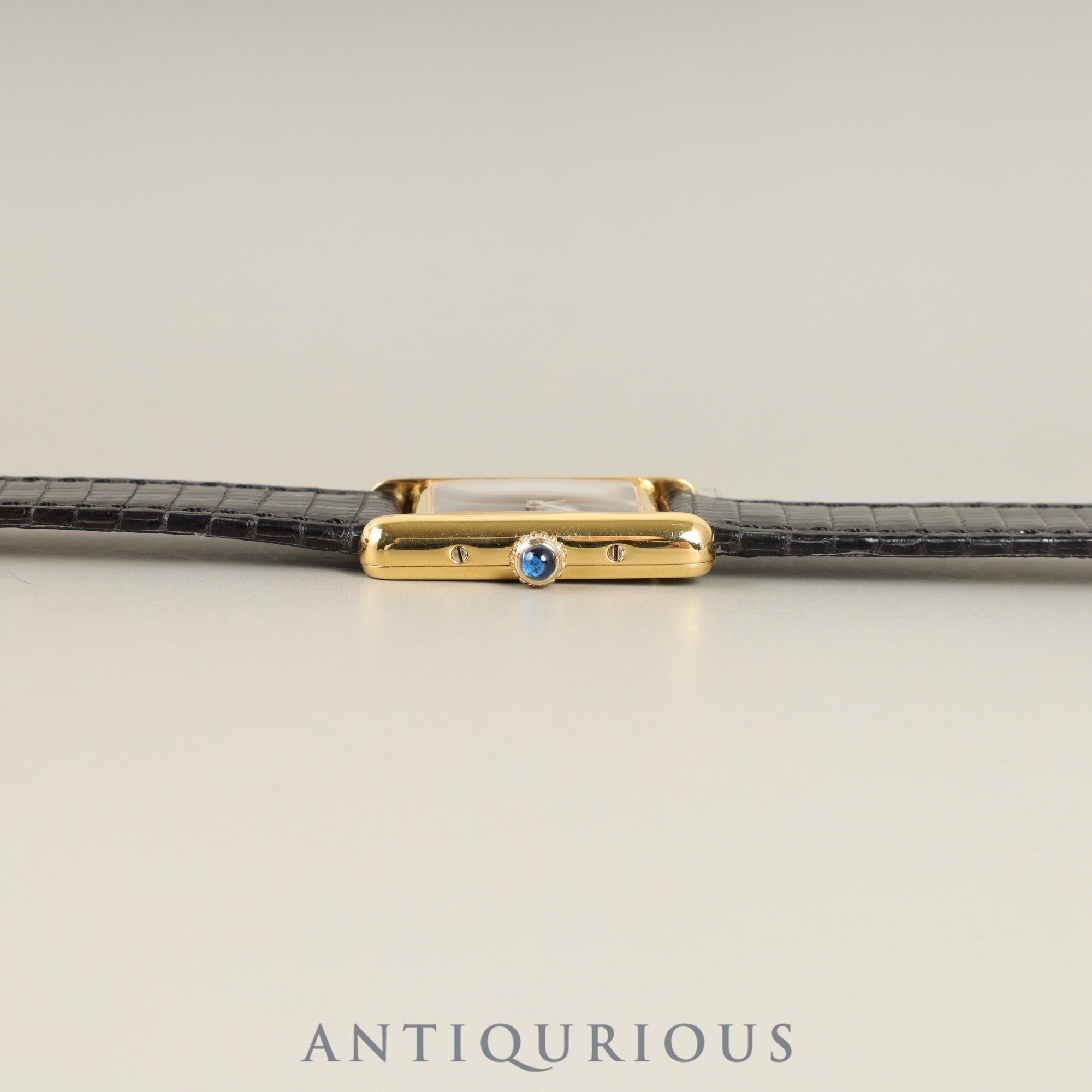 カルティエ マストタンク SM 5057001 クォーツ Cal.057 SV925 革 純正尾錠(GP) ブラック飛びローマン文字盤(SWISS表記) 1982年頃~1995年頃 オーバーホール済み 新品仕上げ済み