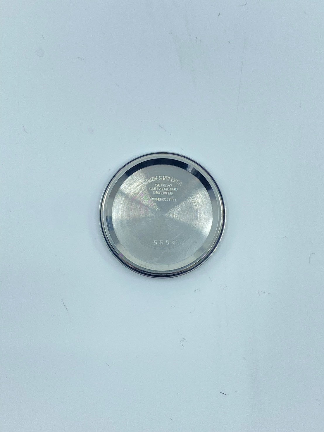 ロレックス オイスターデイトプレシジョン 6694 手巻き Cal.1225 SS 革 社外尾錠(SS) ブラック文字盤 51番(1977年)オーバーホール済み