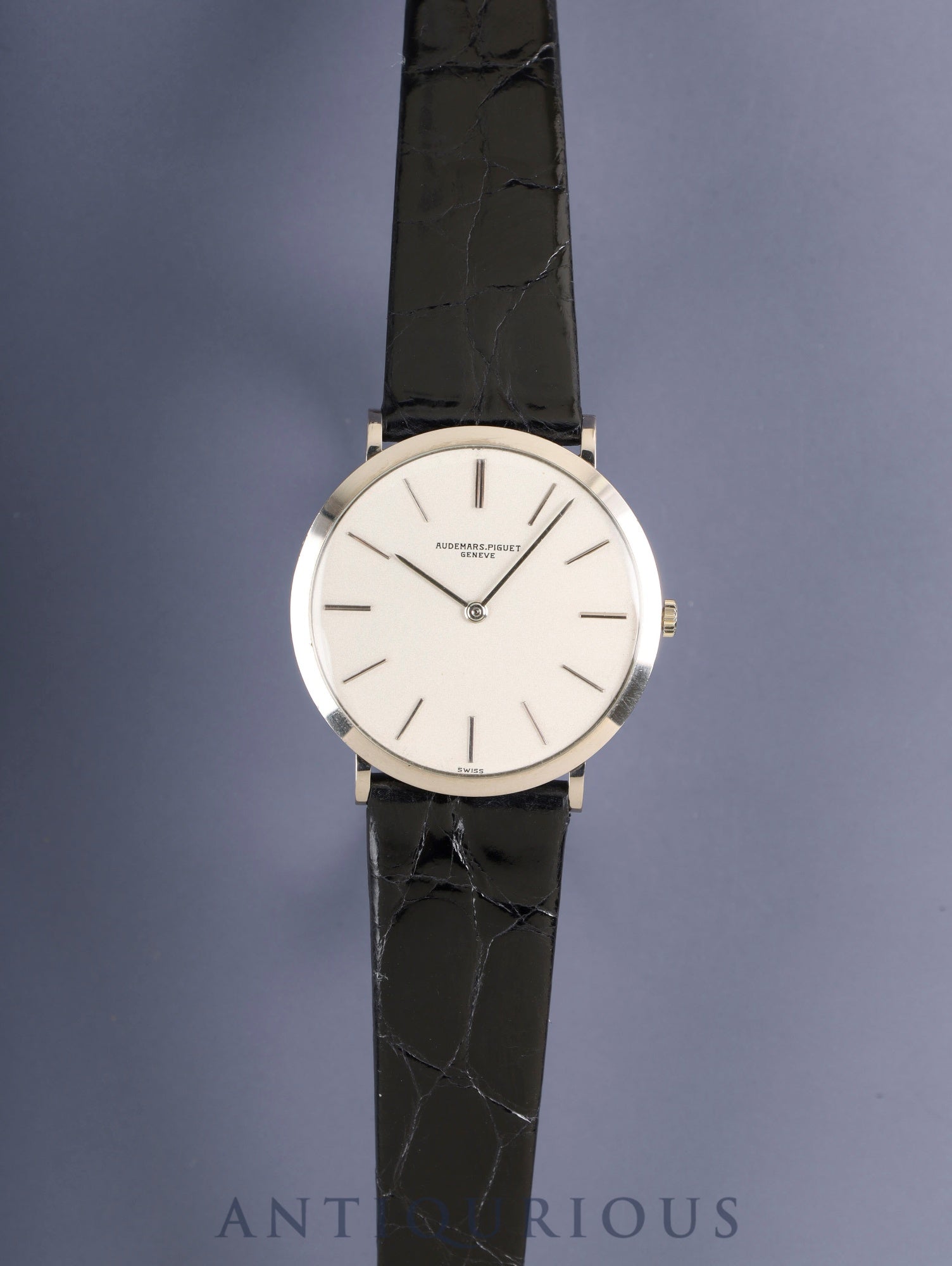 Audemars Piguet Round Manual Winding Cal.K2001 / 1A 750WG Leather Original Pin Buckle (750WG) Silver Dial Overhauled