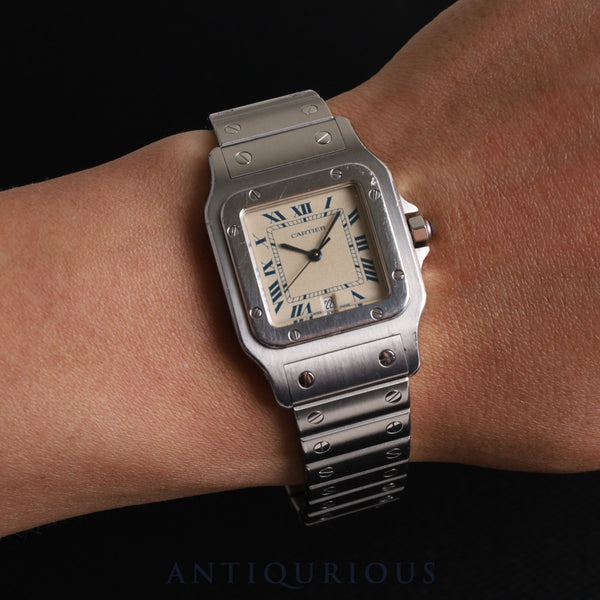 カルティエ サントス ガルベLM W20018D6 / 987901 クォーツ Cal.687 SS SS アイボリー文字盤 オーバーホール済み