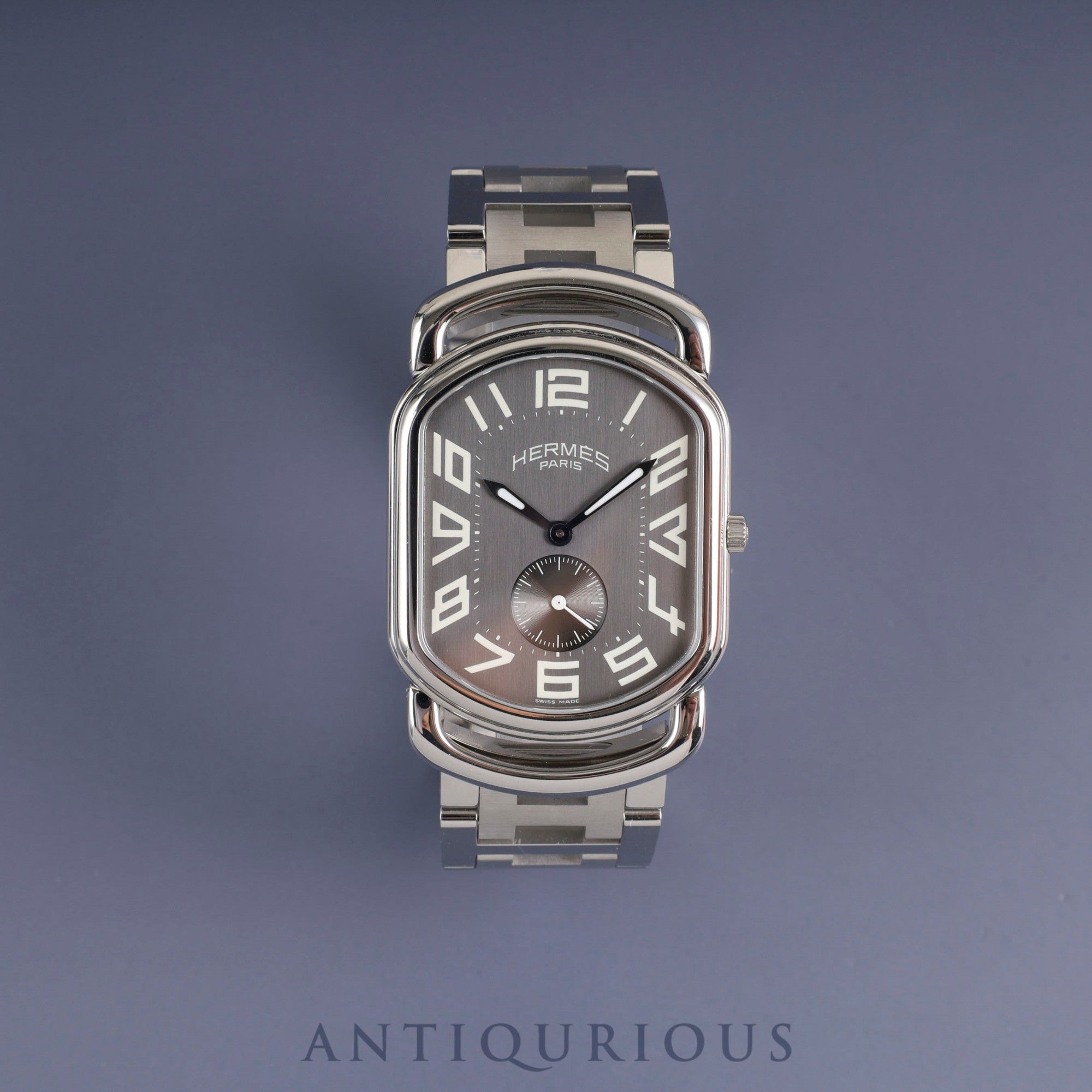 Hermes Rally RA1.810 Quartz Cal.980.163 SS SS Gray Dial Box Warranty (2009) Overhauled