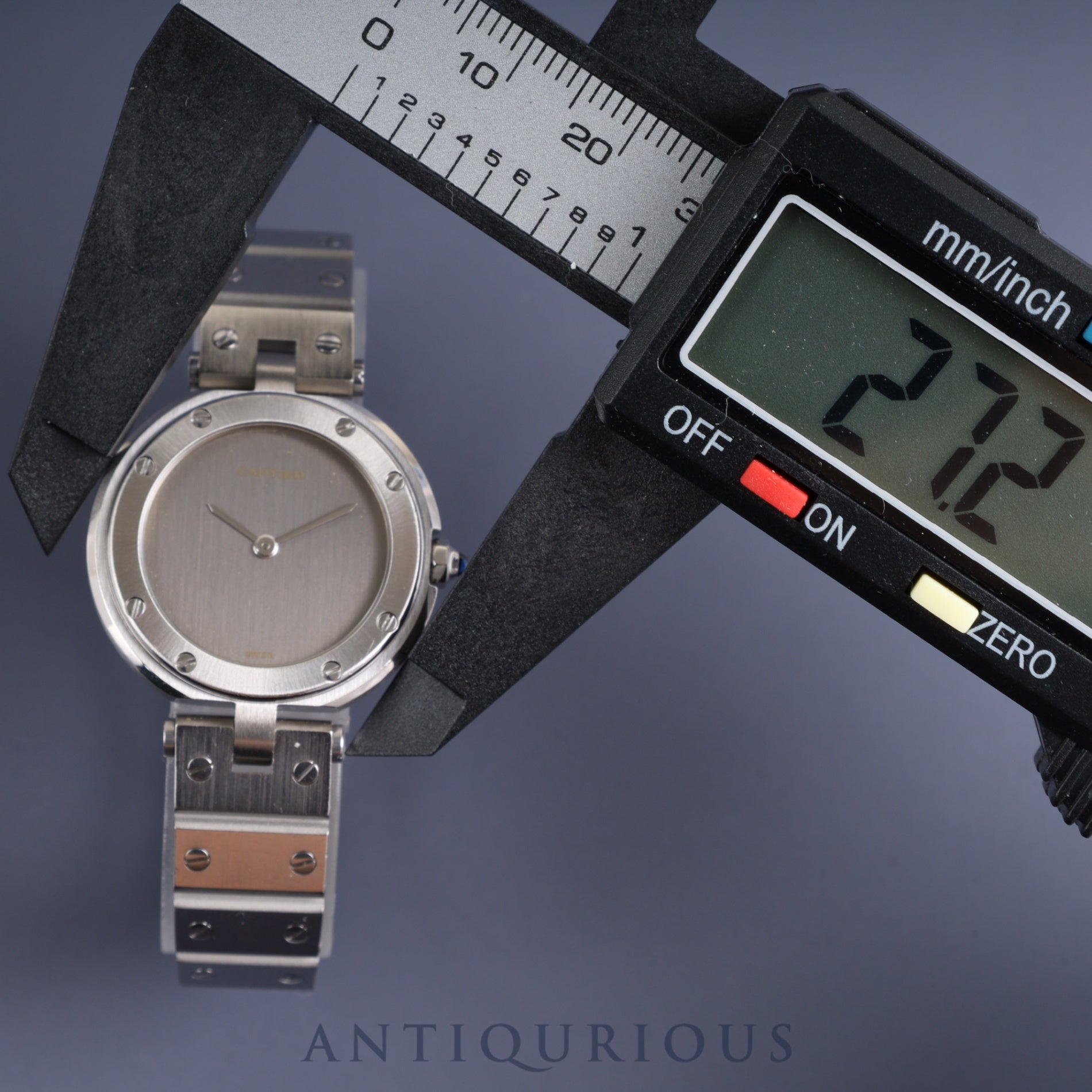 Cartier Santos Vendome SM 8192 Quartz SS SS Ghost (Gray) Dial Complete service (full maintenance) completed at Cartier boutique