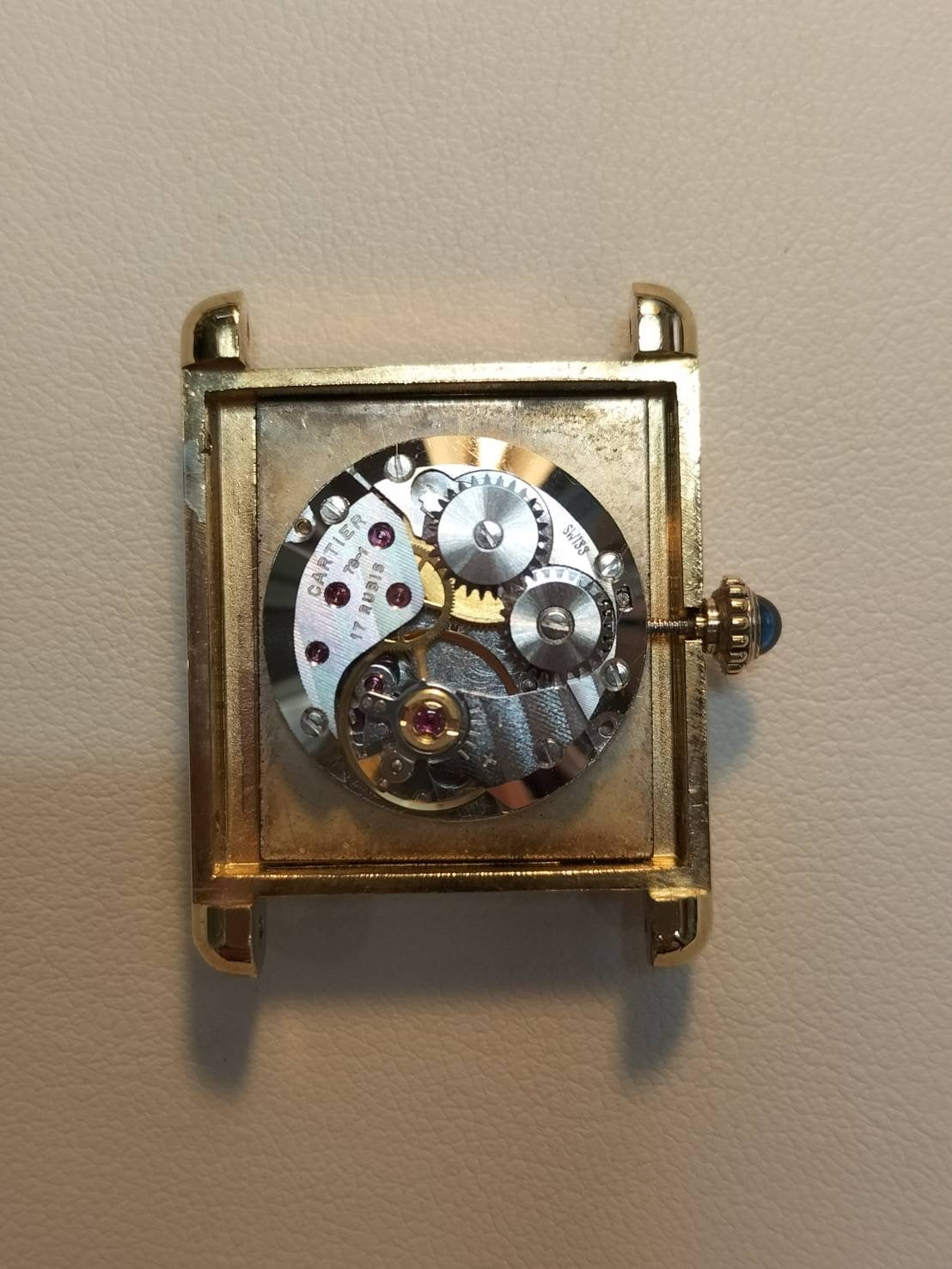 Cartier Must Tank LM, manual winding, Cal. 78-1, SV925, genuine leather strap, genuine buckle (GP), onyx dial, circa 1976-1981, overhauled.