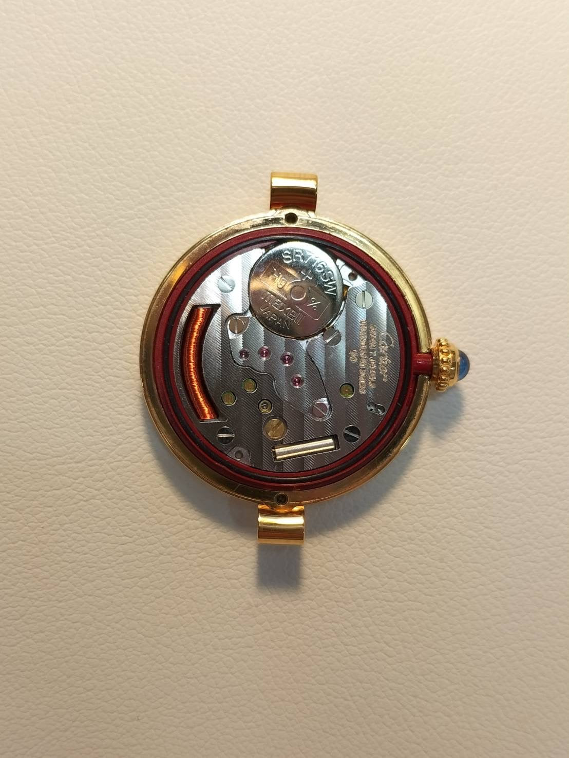 Cartier Must Vendome VLC SM 590004 Quartz Cal.90 SV925 Leather Original Pin Buckle (GP) Arabic Dial (SWISS marking) Overhauled