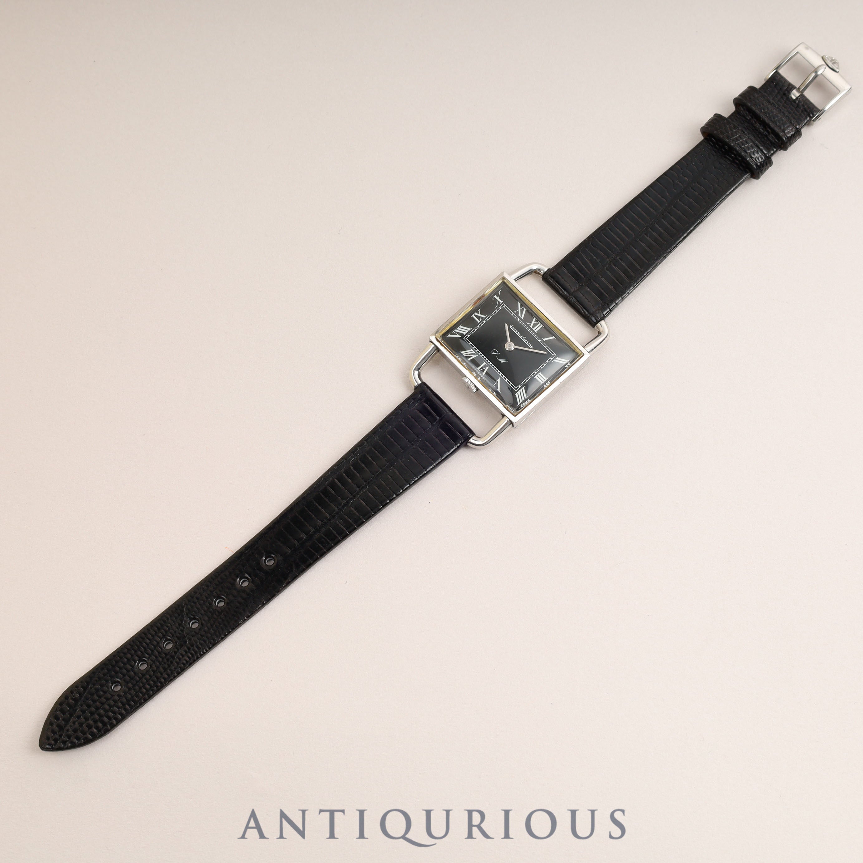 ジャガー・ルクルト ドライバーズウォッチ エトリエ 9041.42 手巻き Cal.818/3 SS 革 ブラックローマン文字盤