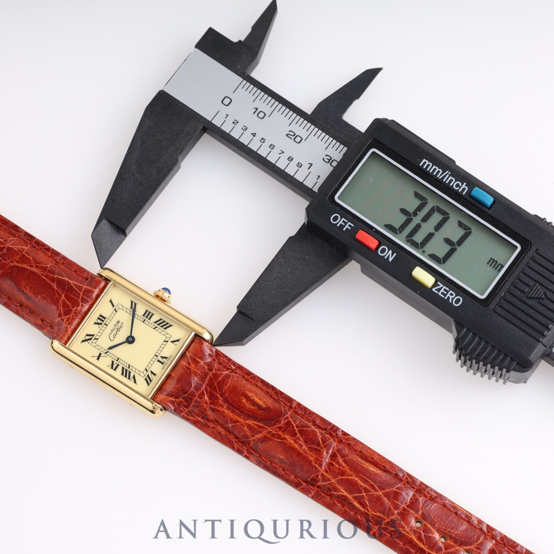 Cartier Must Tank LM QZ W1002753 / 590005 SV925 Leather Genuine Buckle (GP) Ivory Dial Box Cartier Boutique Complete Service