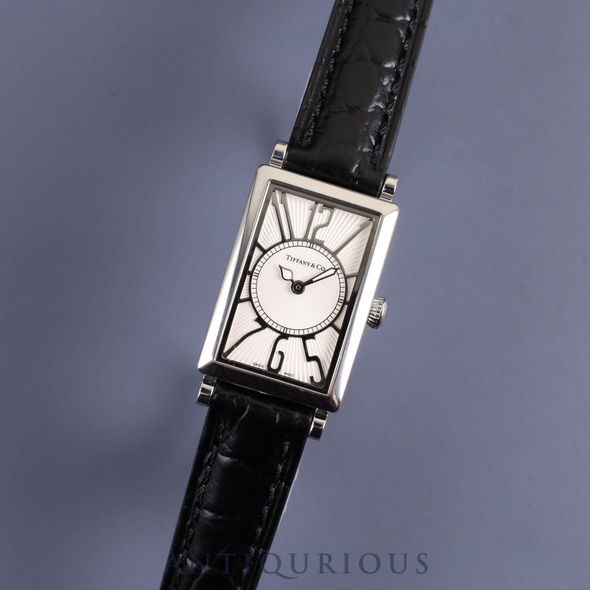 ティファニー ギャラリー Z3000.10.10A21A68A クォーツ Cal.976.001 SS 革 純正バックル(SS)シルバー文字盤 箱 保証書(2013年)オーバーホール済み