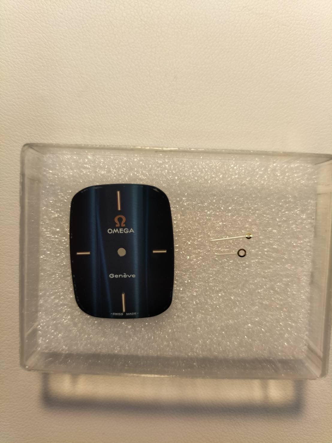 オメガ ジュネーブ 5110469 手巻き Cal.625 SS 革 社外尾錠(GP)ブルー文字盤(ガラス小傷)オーバーホール済み