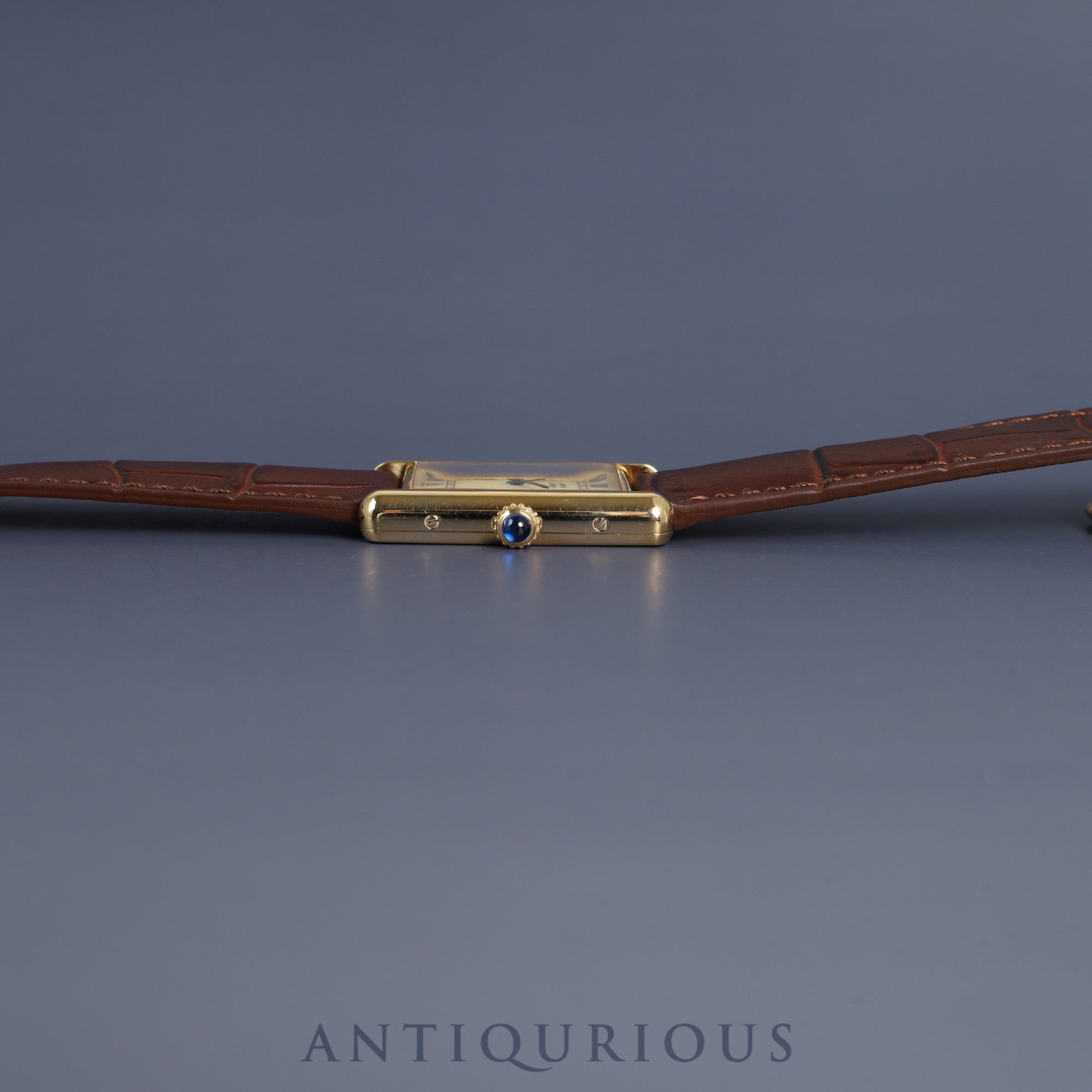 カルティエ マストタンク LM 1615 クォーツ Cal.- SV925 革 純正Dバックル(GP) アイボリーローマン文字盤 1996年頃〜1998年頃 カルティエブティックにてコンプリートサービス済み