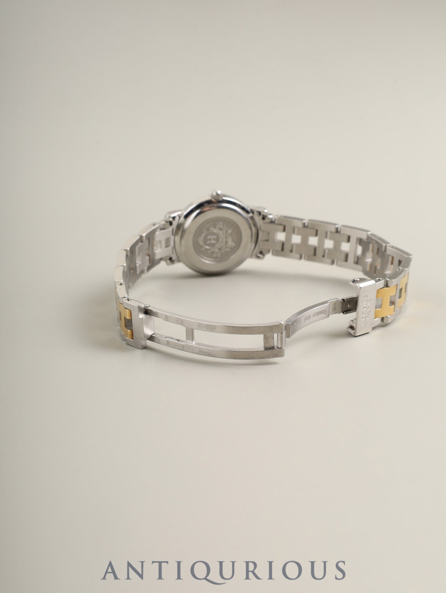 エルメス クリッパー CL4.220 クォーツ SS/GP SS/GP アイボリー文字盤 30mm 箱 冊子 保証書 ※オーバーホール済み