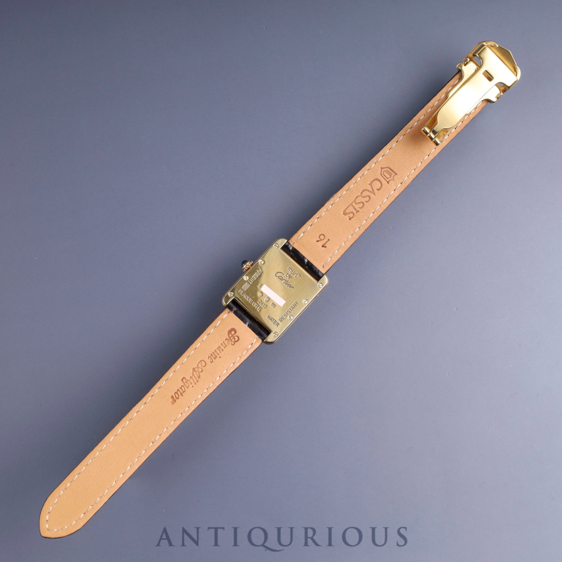 Cartier Must Tank MM W1017354 / 2415 Quartz Cal.057 SV925 Leather Genuine D-buckle (GP) Ivory Roman dial Overhauled
