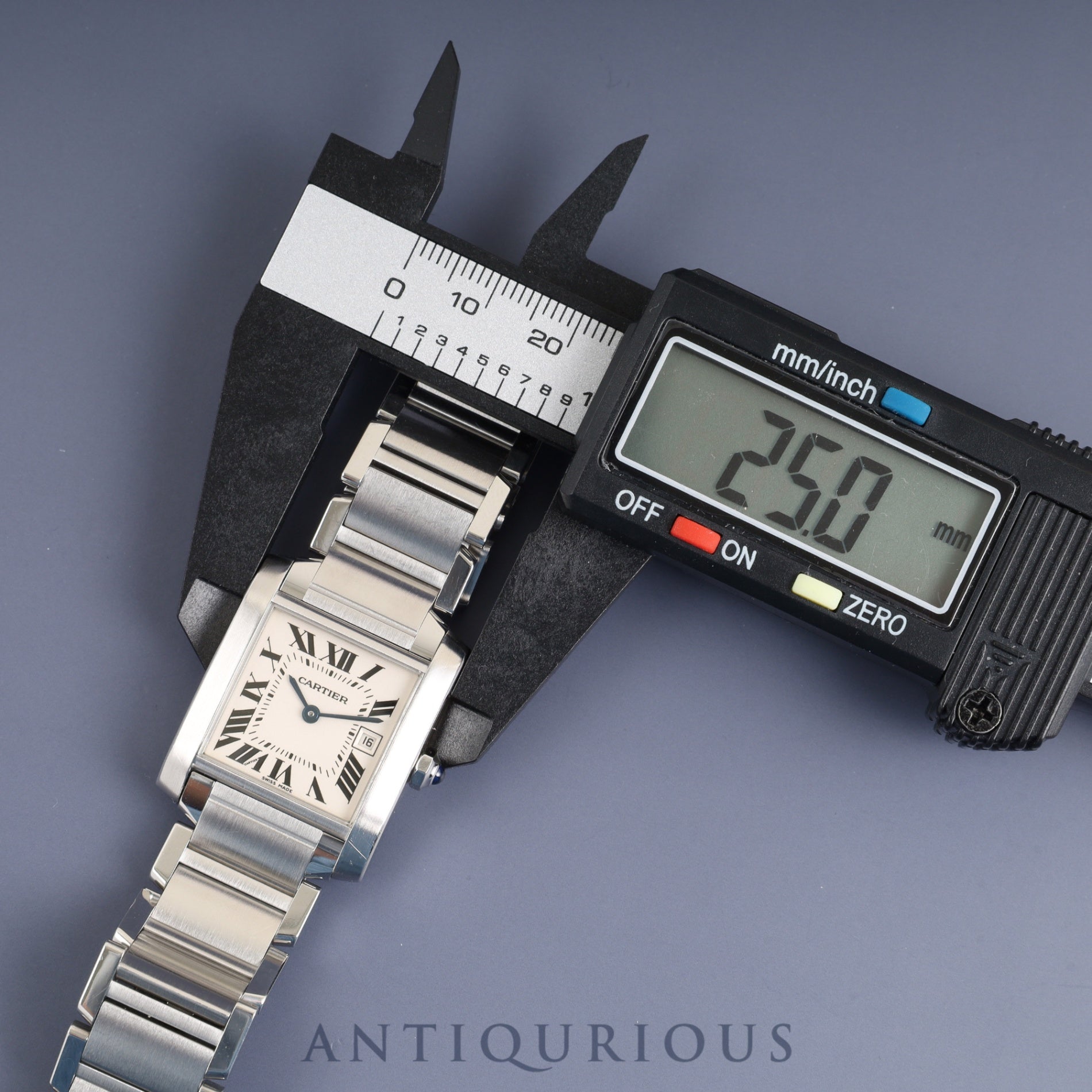 Cartier Tank Française MM W51011Q3/2465 Quartz Caliber 175N Stainless Steel White Roman Dial Box Booklet Warranty (2005) Overhauled