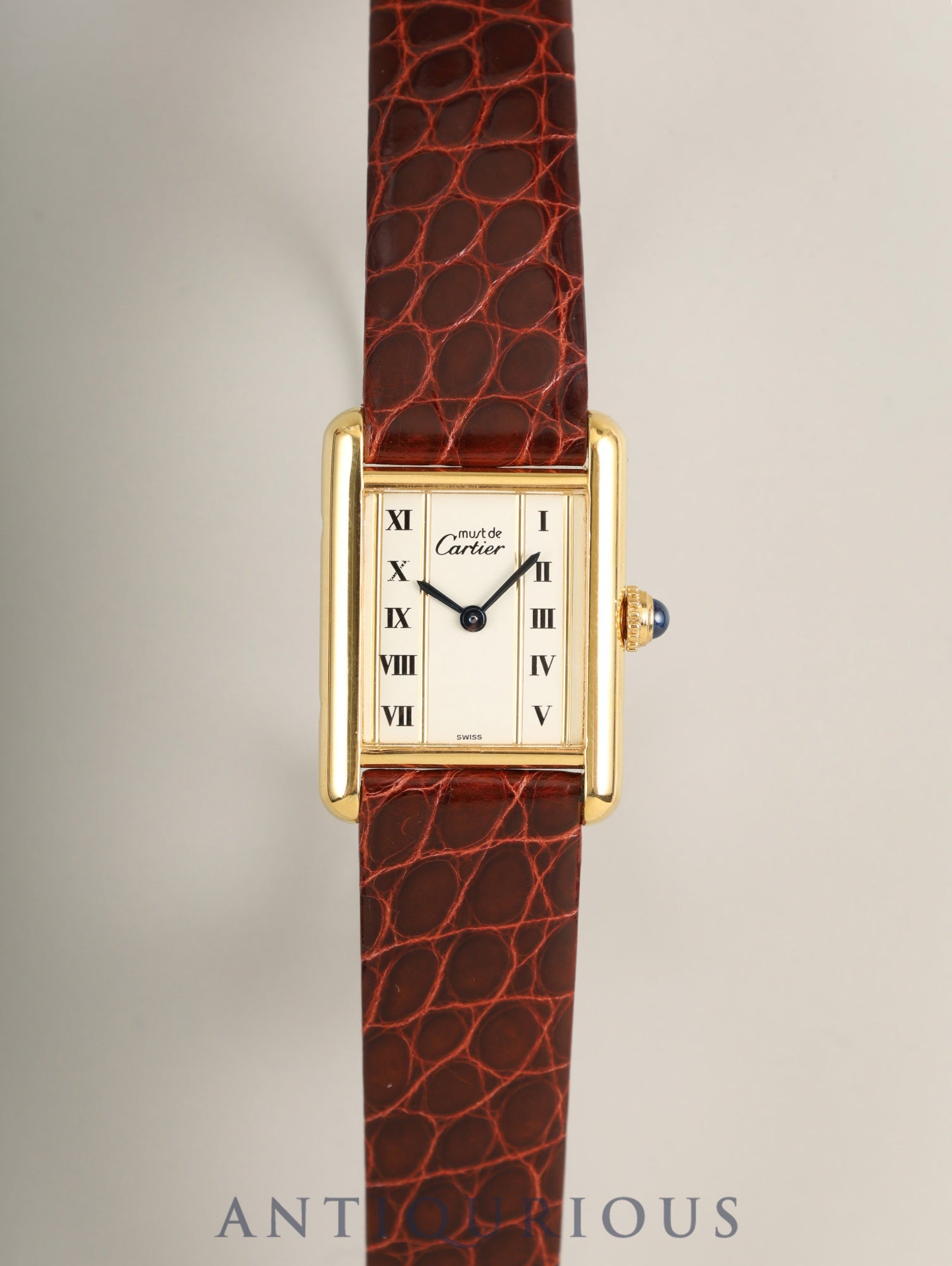 カルティエ マストタンク SM W1003053 / 5057001 クォーツ Cal.057 SV925 革 純正ピンバックル(GP)ストレートローマン文字盤(SWISS表記)箱 冊子 保証書(1991年) オーバーホール済み 新品仕上げ済み