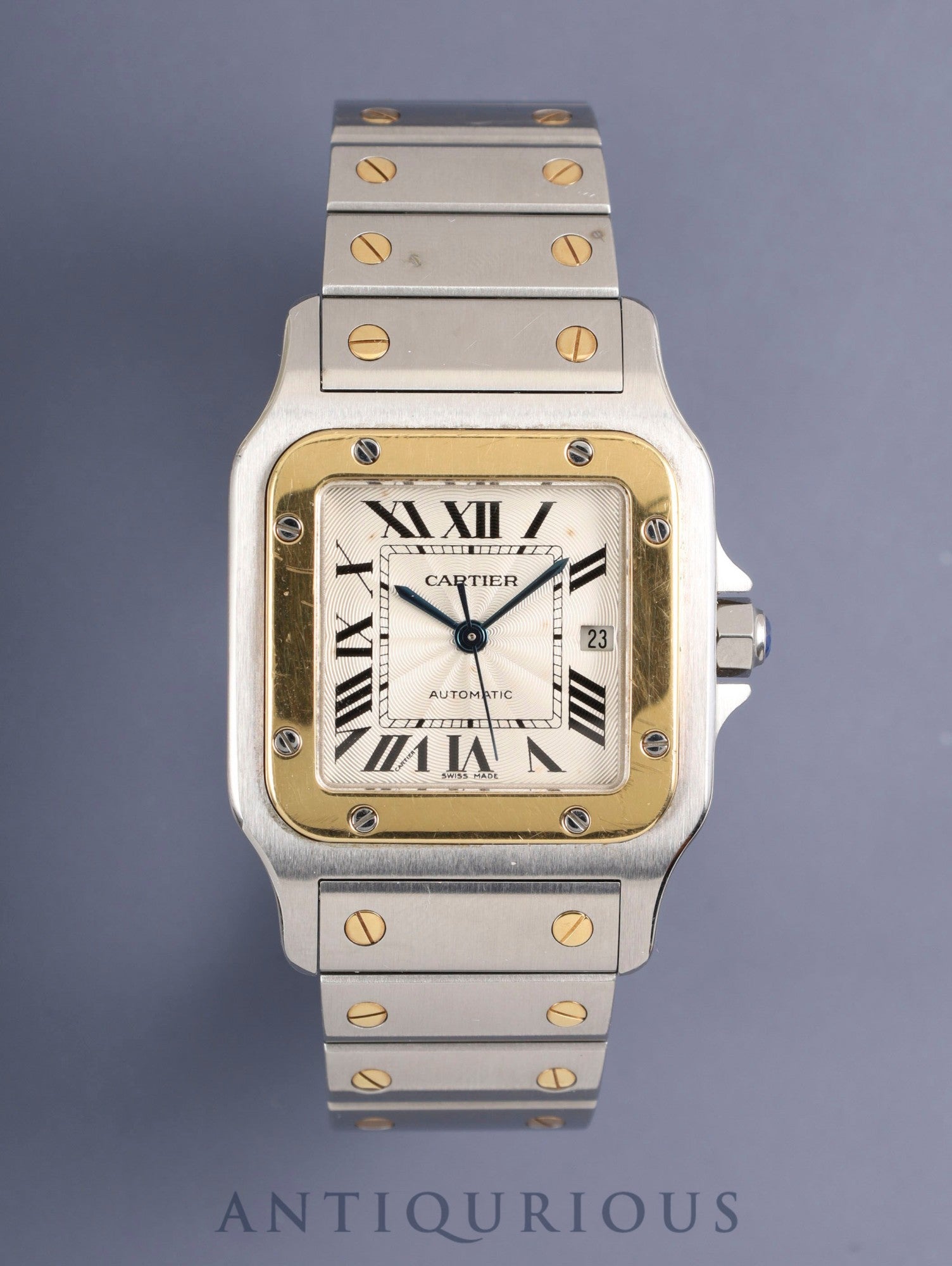 カルティエ サントス ガルベ LM W200584C / 2319 自動巻き Cal.ETA2000 SS/YG SS/YG シルバーギョーシェローマン文字盤 (SWISS MADE表記) 箱 冊子 保証書(無記載)オーバーホール済み