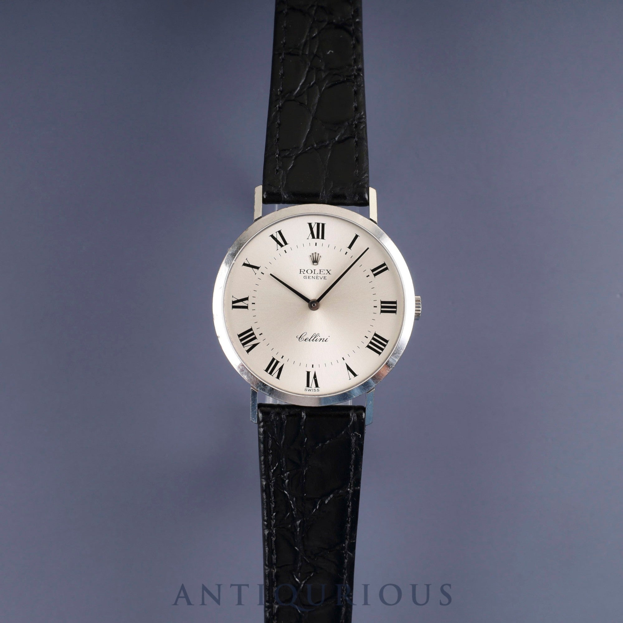 Rolex Cellini 4112 Manual Winding Caliber 1600 750 Leather Strap with Genuine Buckle (750) Silver Dial 42 Series (1974) Box Chief Overhauled