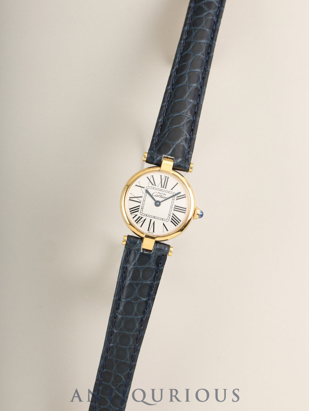 Cartier Must Vendome VLC SM 590004 Quartz Cal.90 SV925 Leather Genuine Deployant Buckle (GP) Opaline Dial (SWISS marking) Box Overhauled