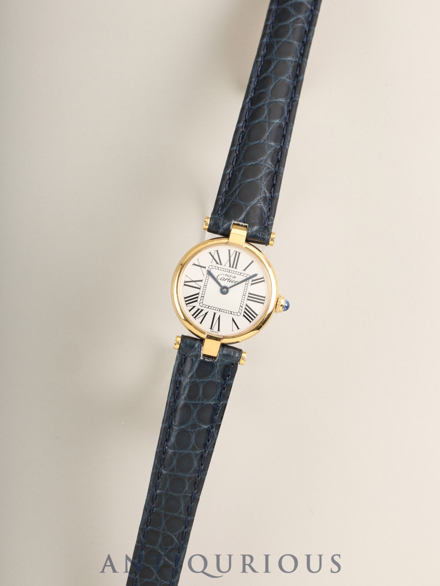Cartier Must Vendome VLC SM 590004 Quartz Cal.90 SV925 Leather Genuine Deployant Buckle (GP) Opaline Dial (SWISS marking) Box Overhauled