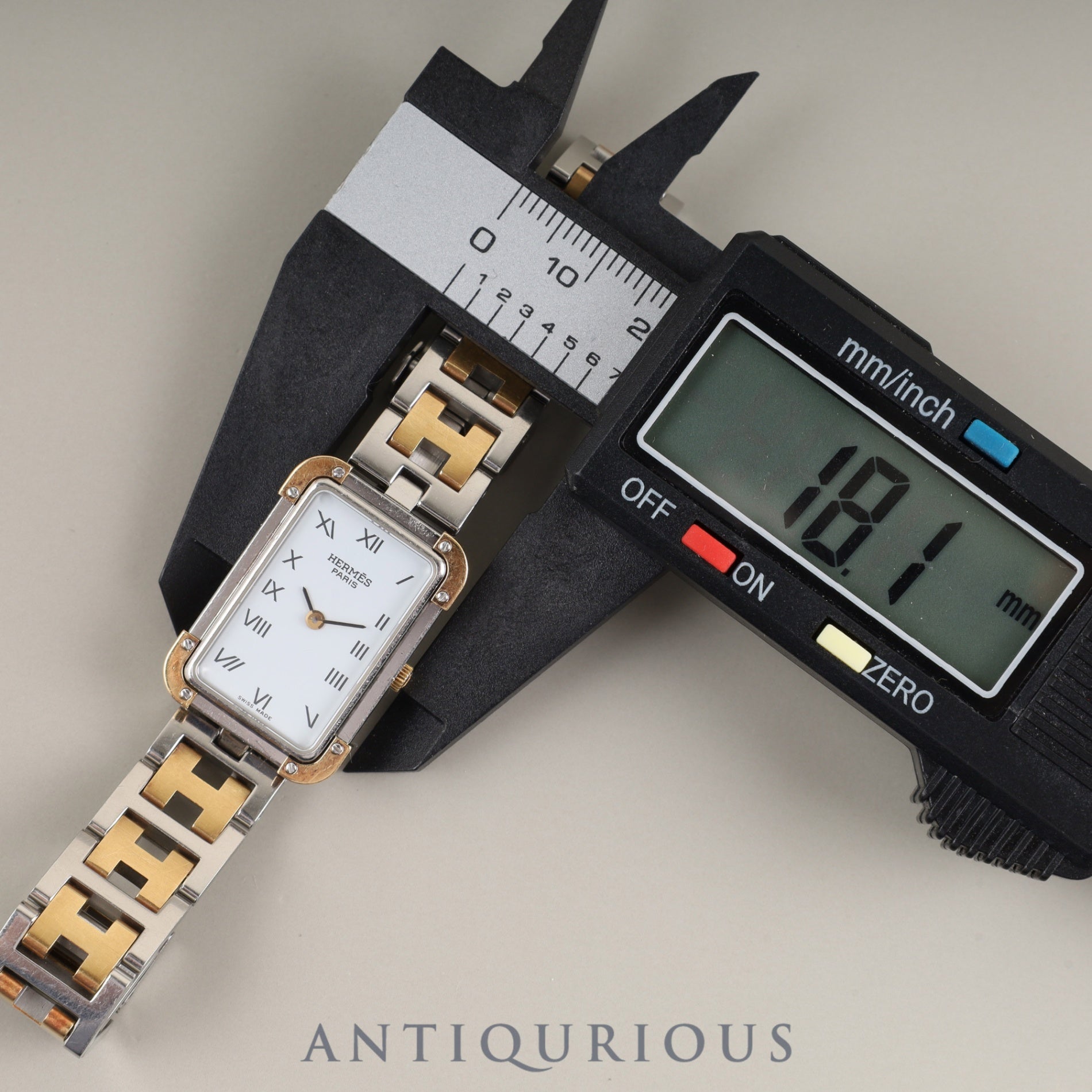 エルメス クロアジュール CR1.220 クォーツ Cal.976.001 SS/GP SS/GP ホワイト文字盤 箱 保証書(2000年) オーバーホール済み