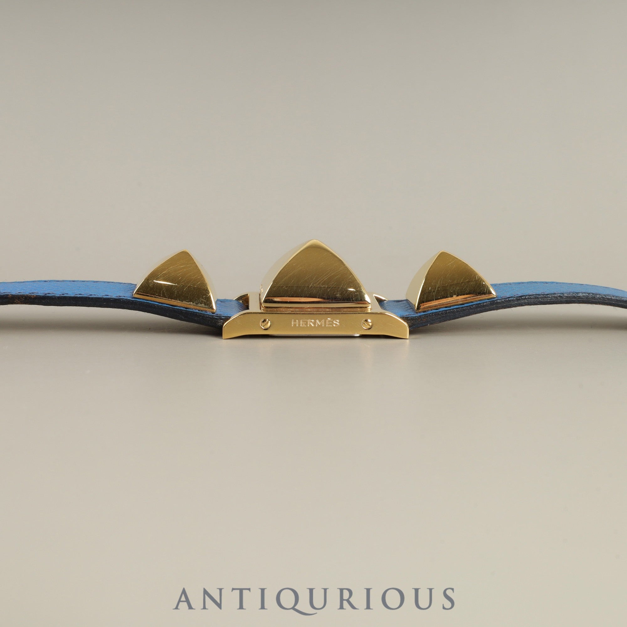 エルメス メドール11.01 クォーツ Cal.976.001 GP 純正革ベルト(◯V刻印:1992年) 純正尾錠(GP) ホワイト文字盤 ケース オーバーホール済み