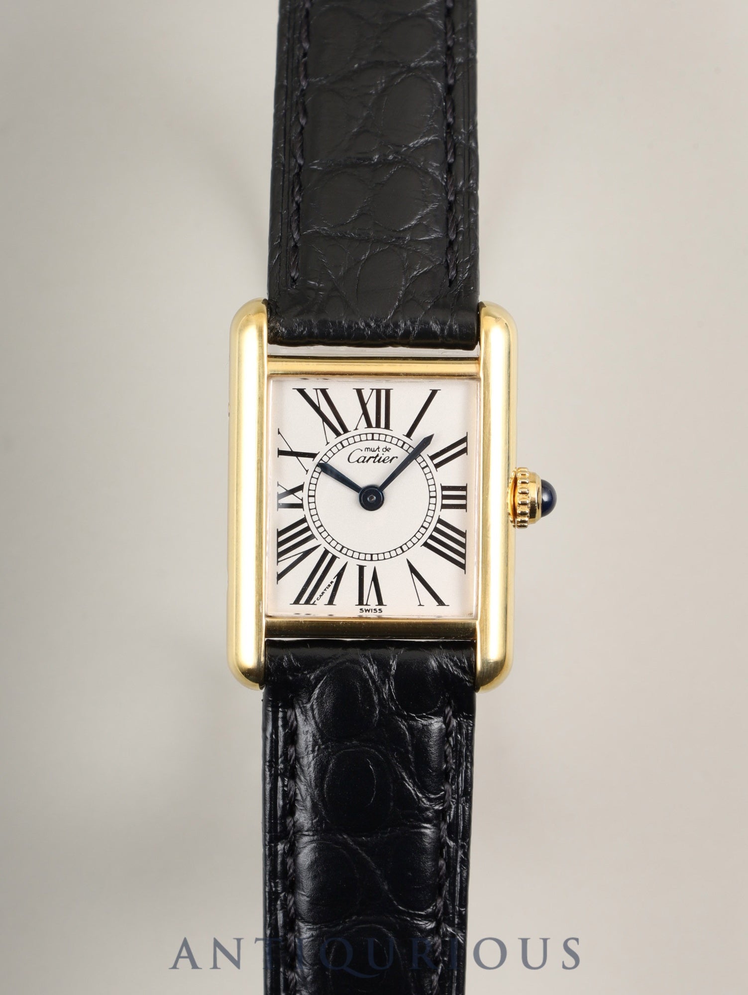 カルティエ マストタンク SM W1005554 / 5057001 クォーツ Cal.057 SV925 革 純正尾錠(GP)オパラン文字盤 オーバーホール済み 新品仕上げ済み