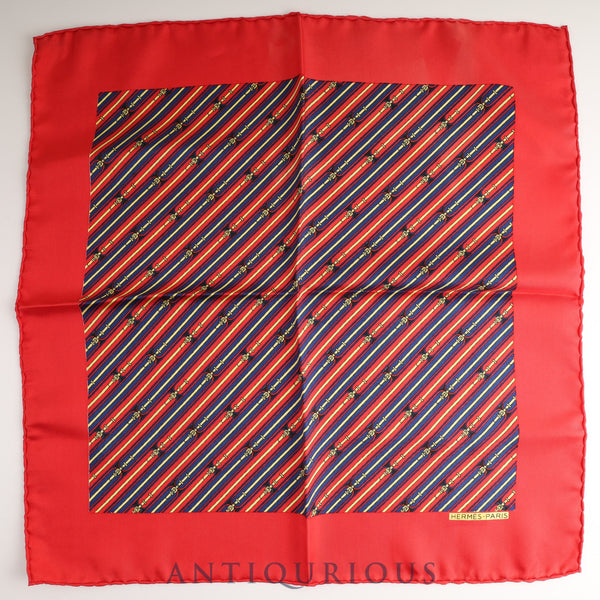 エルメス スカーフ カレ45 総柄 レッド ベルト SILK100%