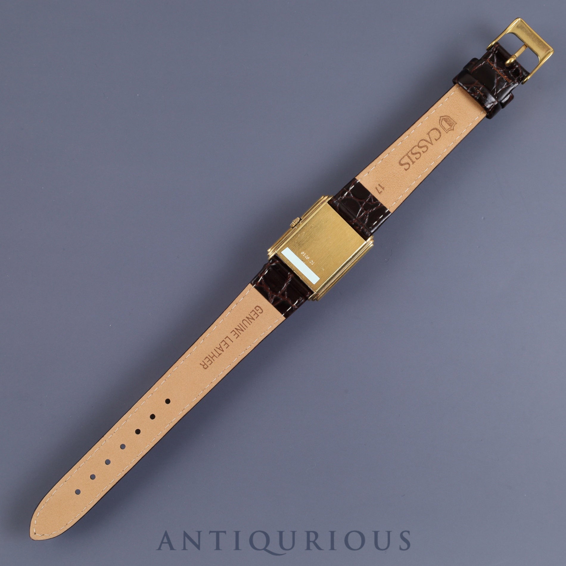 Jaeger-LeCoultre Rectangular 6149.21 Manual winding 750YG Leather Aftermarket buckle (GP) Gold dial Overhauled