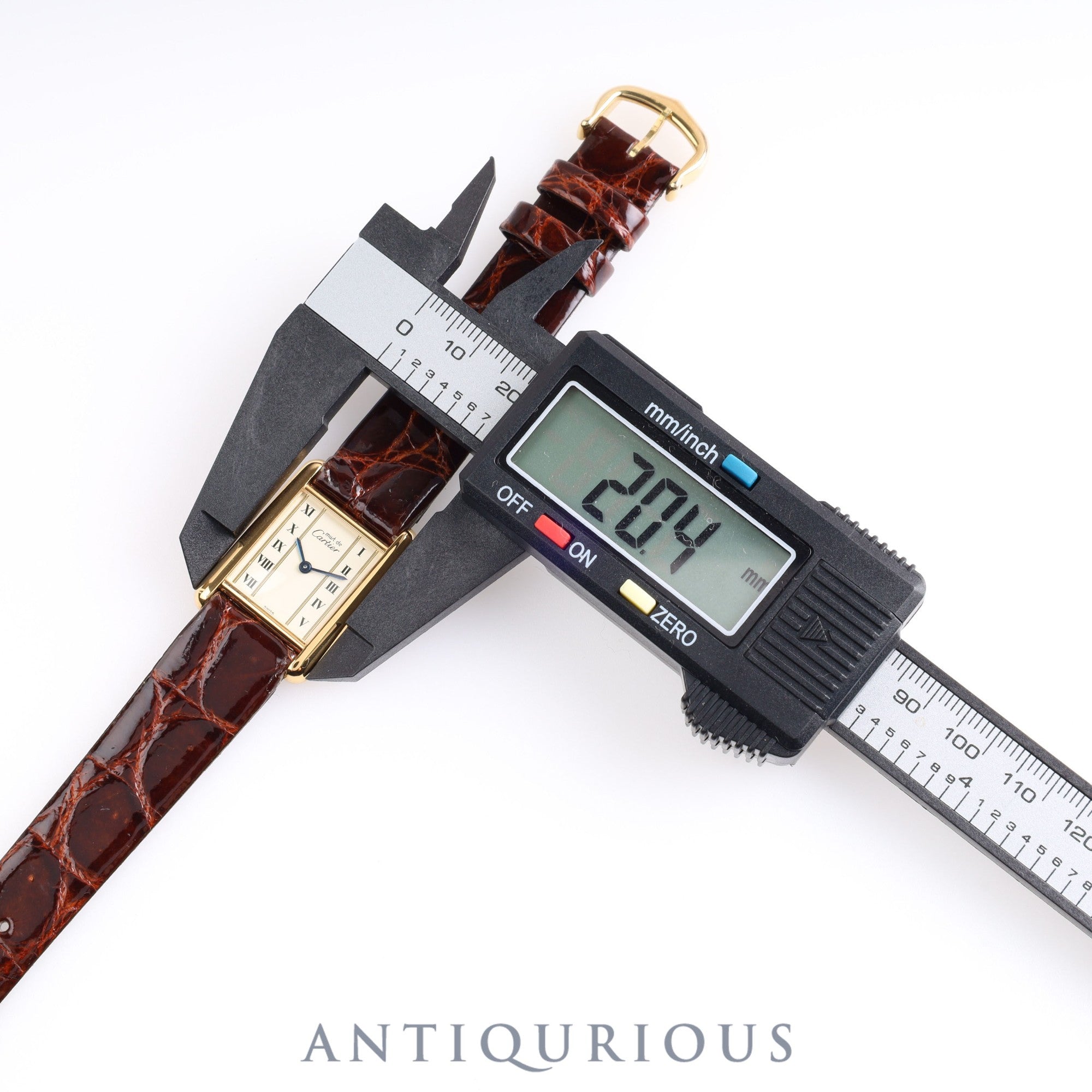 Cartier Must Tank SM Straight Roman Dial 5057001 925 Leather Genuine Buckle (GP) Quartz Mid 1980s - circa 1994