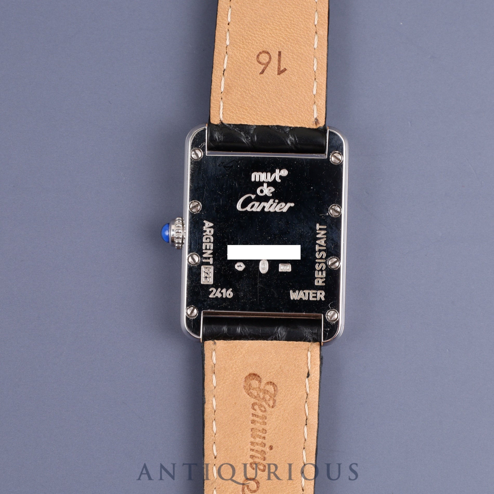 Cartier Must Tank MM W1014054 / 2416 Quartz Cal.057 SV925 Leather Genuine D-buckle Roman dial 1990-2004 Overhauled