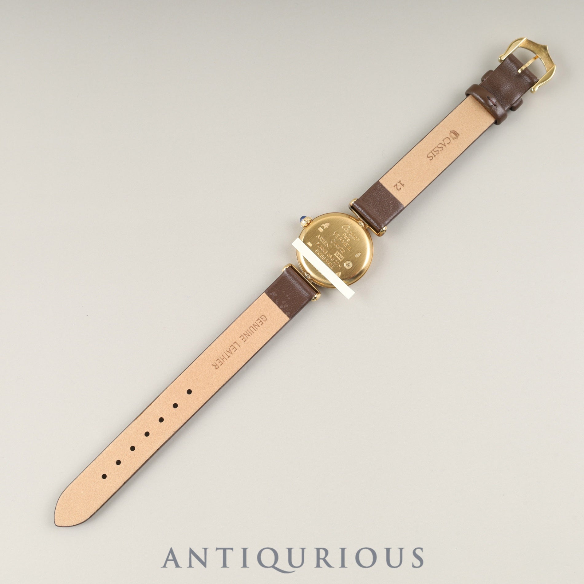 カルティエ マストコリゼ W1000653 / 590002 クォーツ Cal.90 SV925 革 純正尾錠(GP)アイボリーローマン文字盤 箱 冊子 保証書(1993年)オーバーホール済み