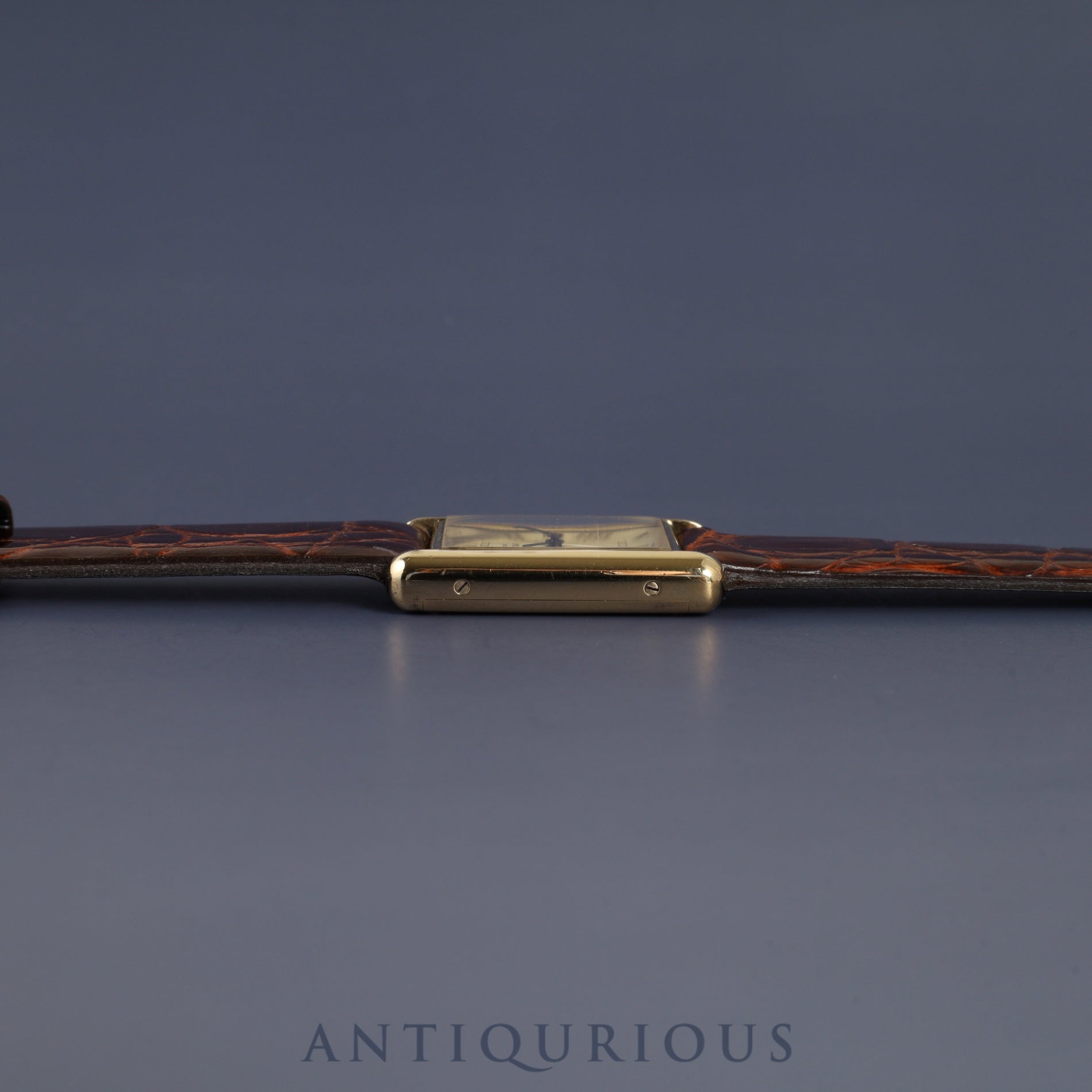 カルティエ マストタンク LM 手巻き SV925 革 純正尾錠(GP)アイボリーローマン文字盤 オーバーホール済み