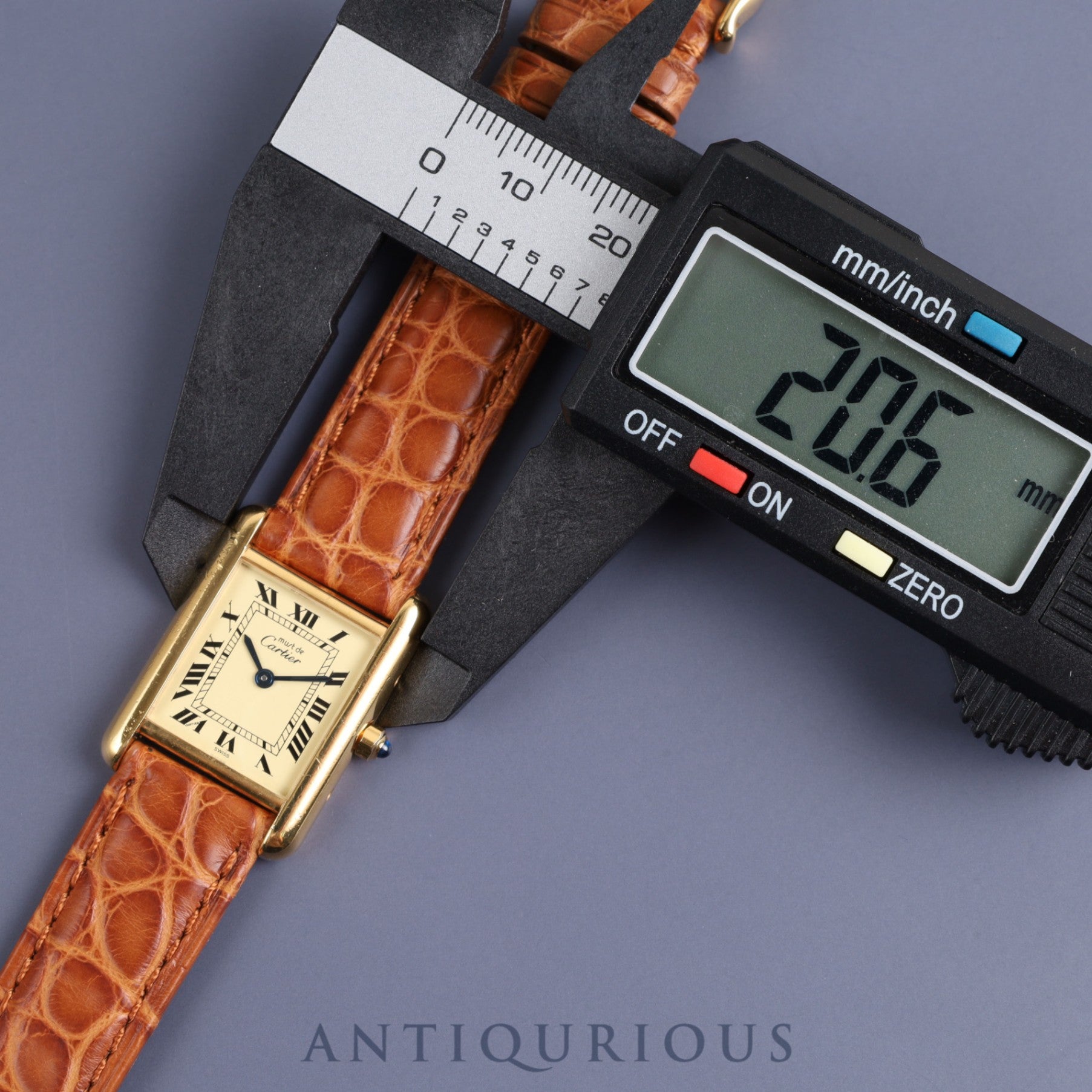 カルティエ マストタンク SM 3 66001 クォーツ Cal.157 925 革 純正尾錠(GP)アイボリーローマン文字盤 オーバーホール済み 新品仕上げ済み